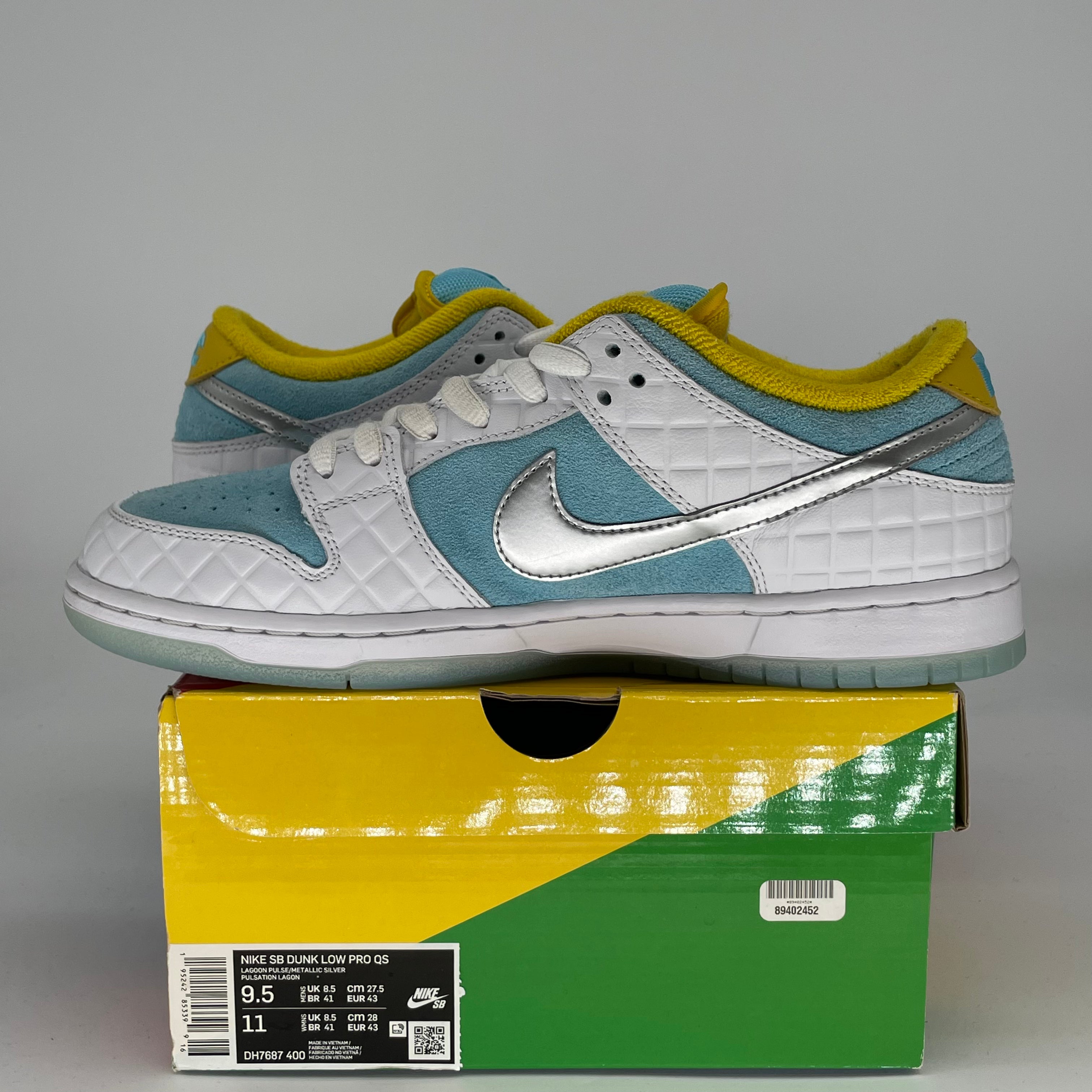 NIKE SB DUNK LOW FTC LAGOON PULSE DH7687-400 SIZE 9.5/11W