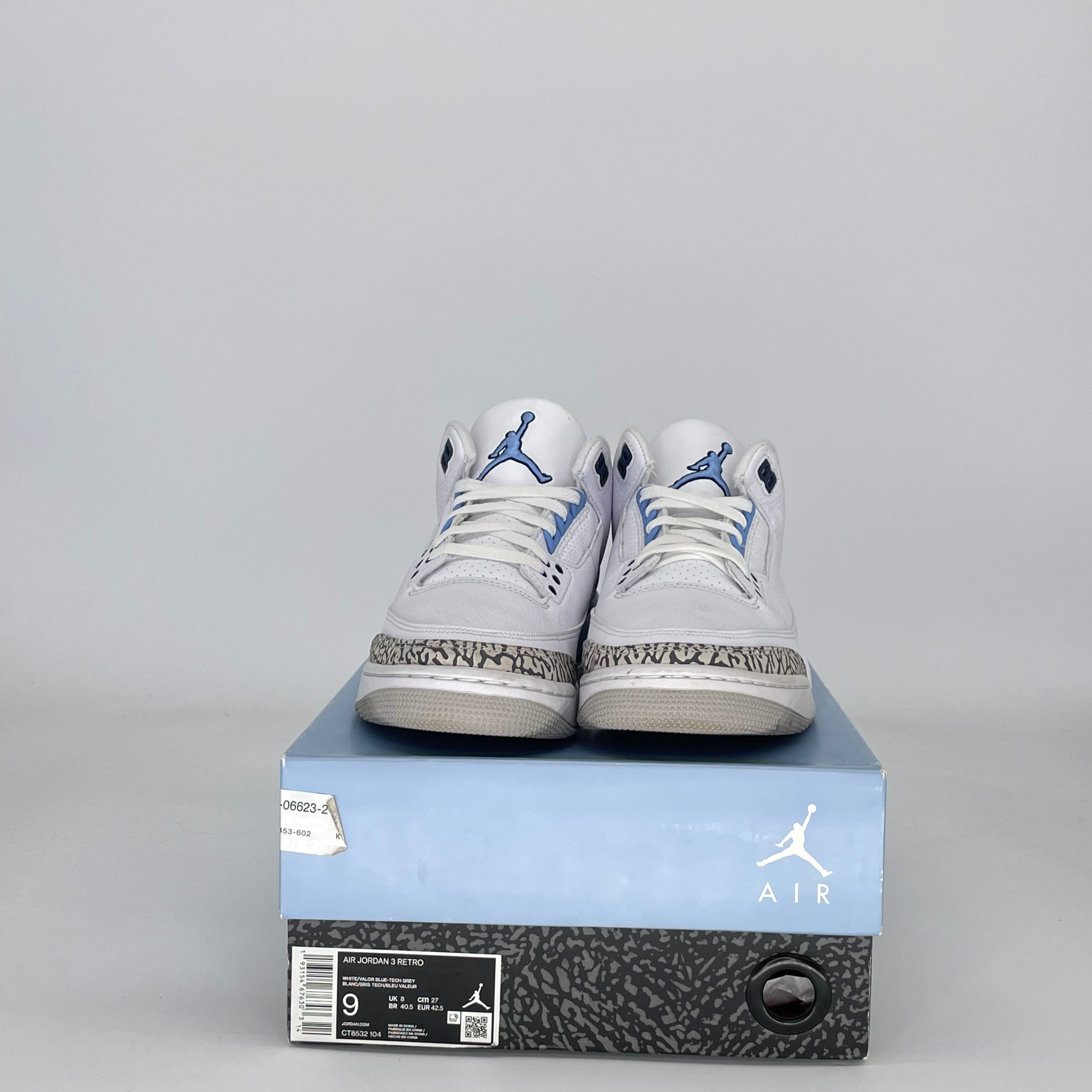 AIR JORDAN 3 UNC CT8532-104 SIZE 9/10.5W