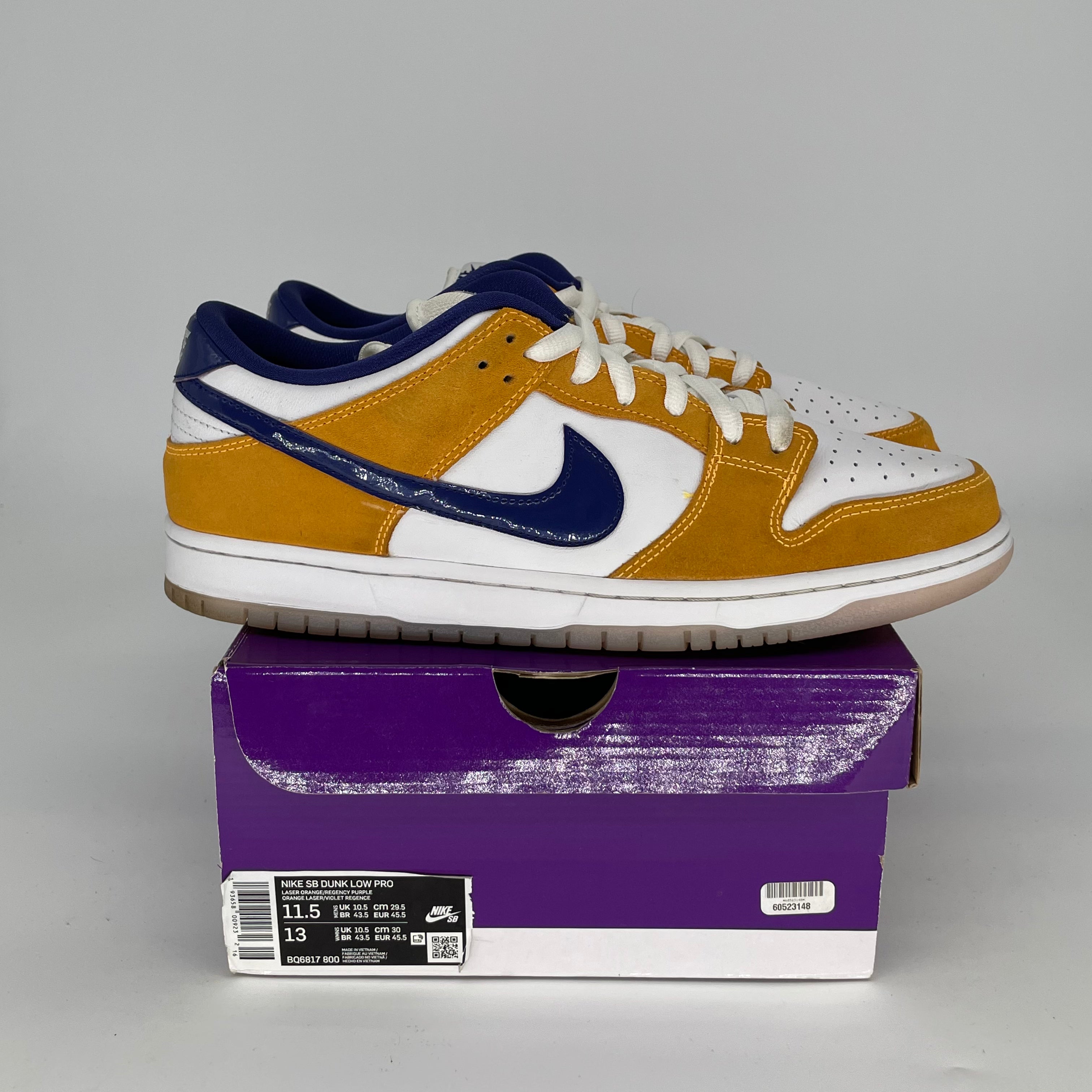 NIKE SB DUNK LOW LASER ORANGE SIZE 11.5 BQ6817-800