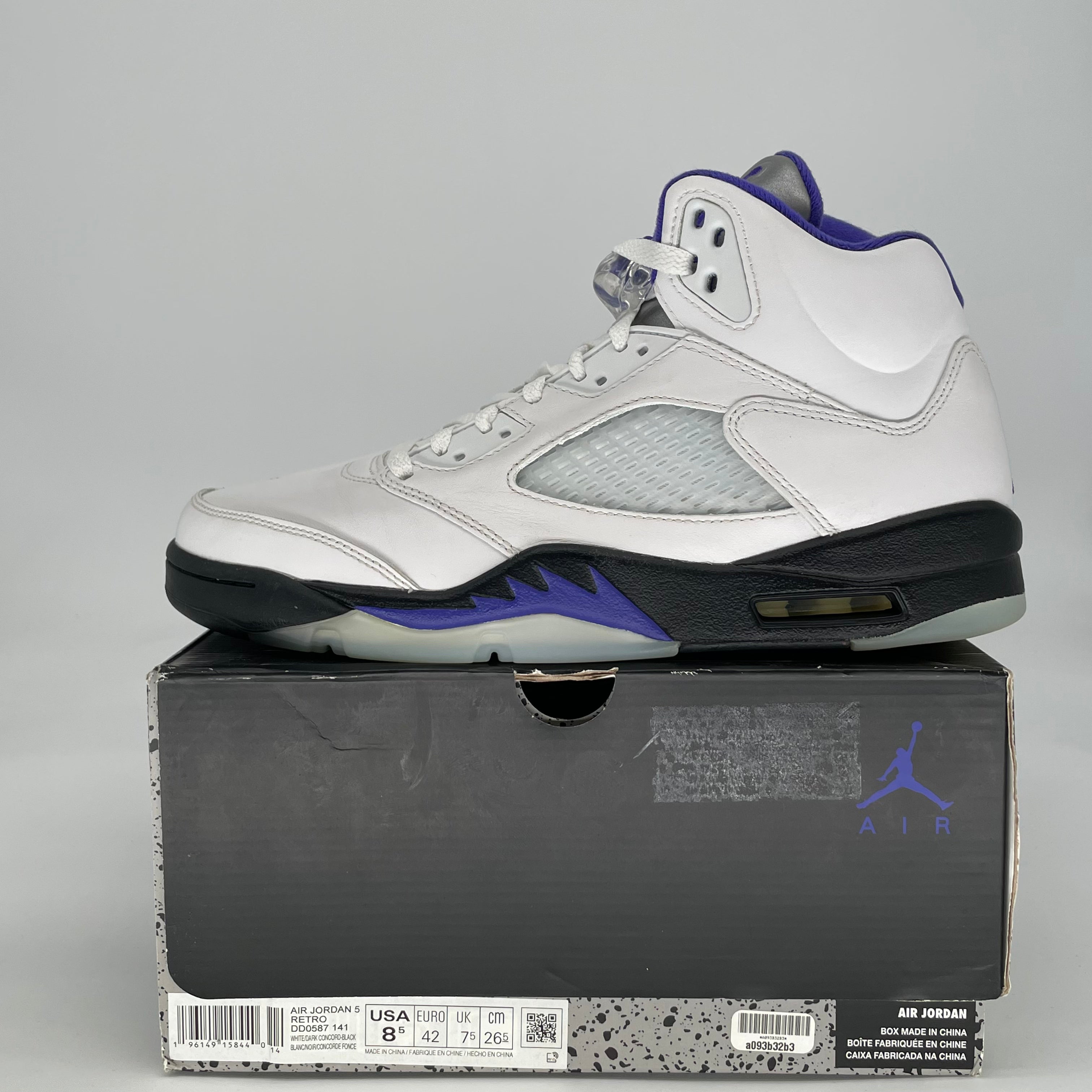 AIR JORDAN 5 DARK CONCORD DD0587-141 SIZE 8.5/10W