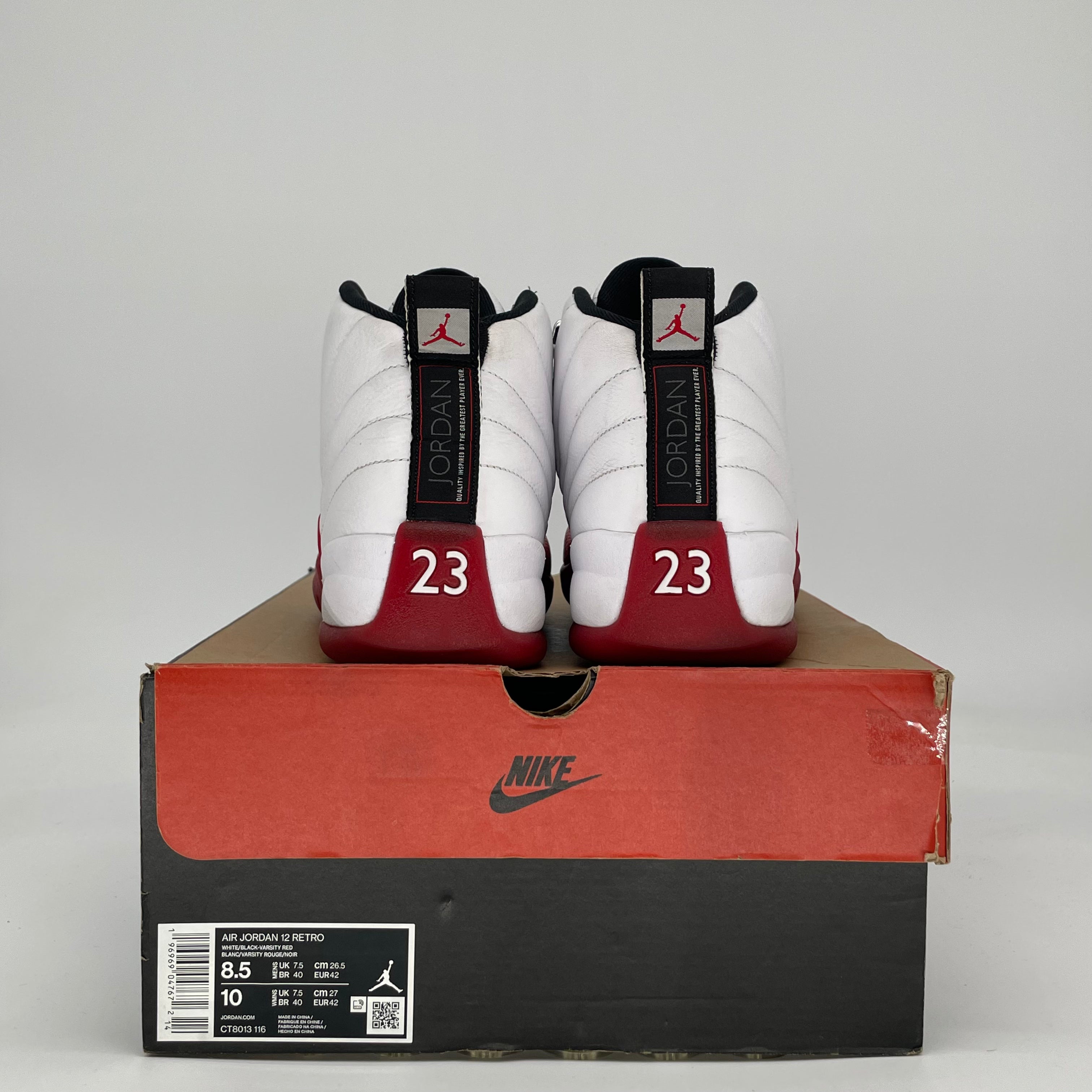 AIR JORDAN 12 CHERRY CT8013-116 SIZE 8.5/10W