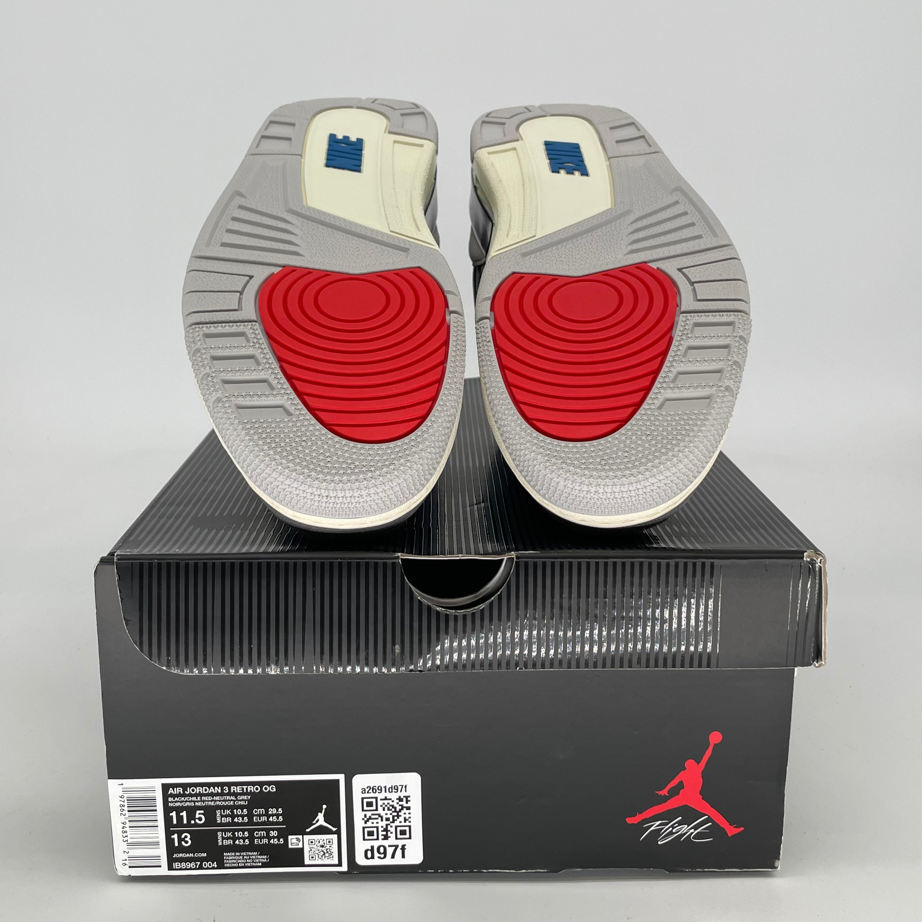 AIR JORDAN 3 RARE AIR IB8967-004 SIZE 11.5/13W