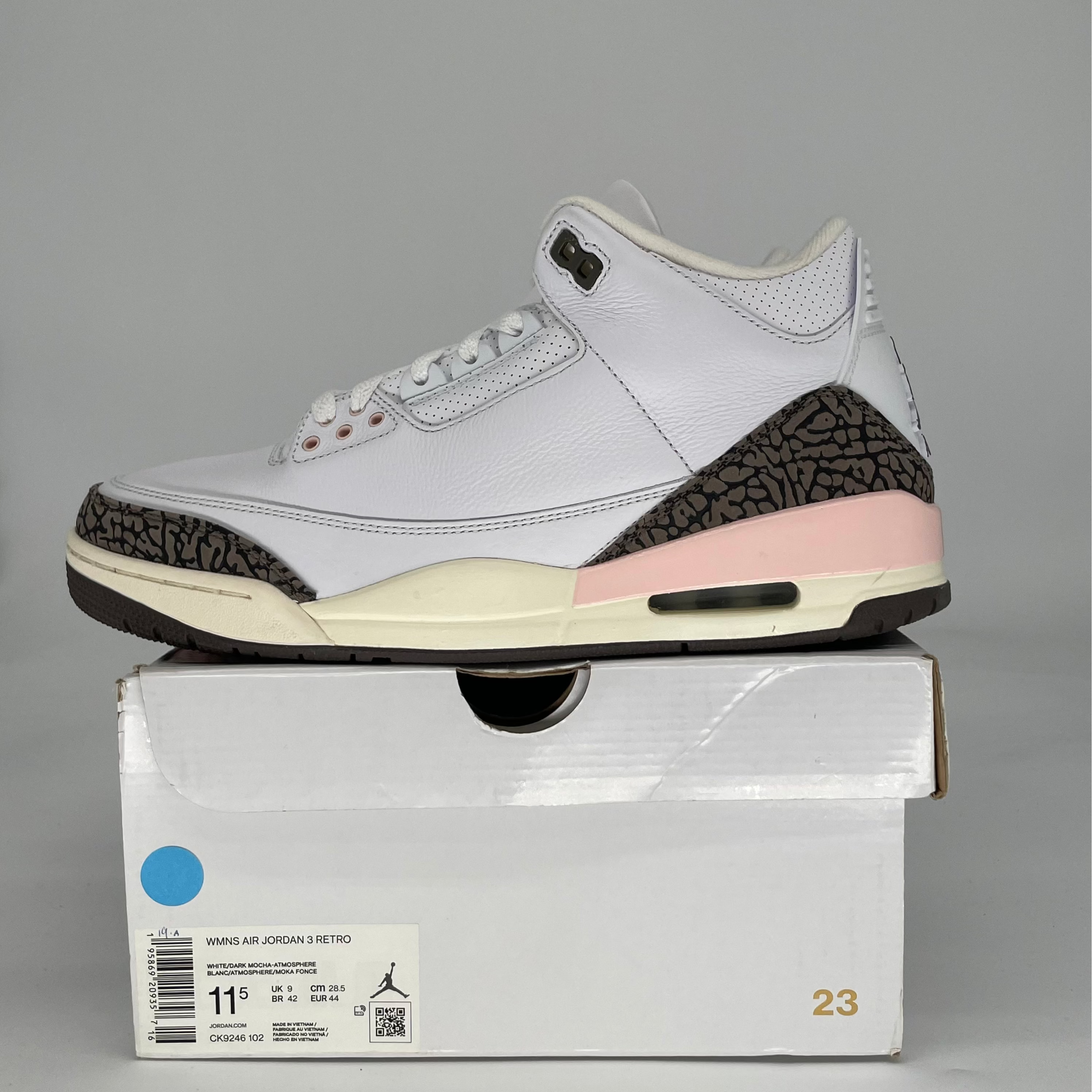 AIR JORDAN 3 NEAPOLITAN DARK MAOCHA W CK9246-102 SIZE 10/11.5W