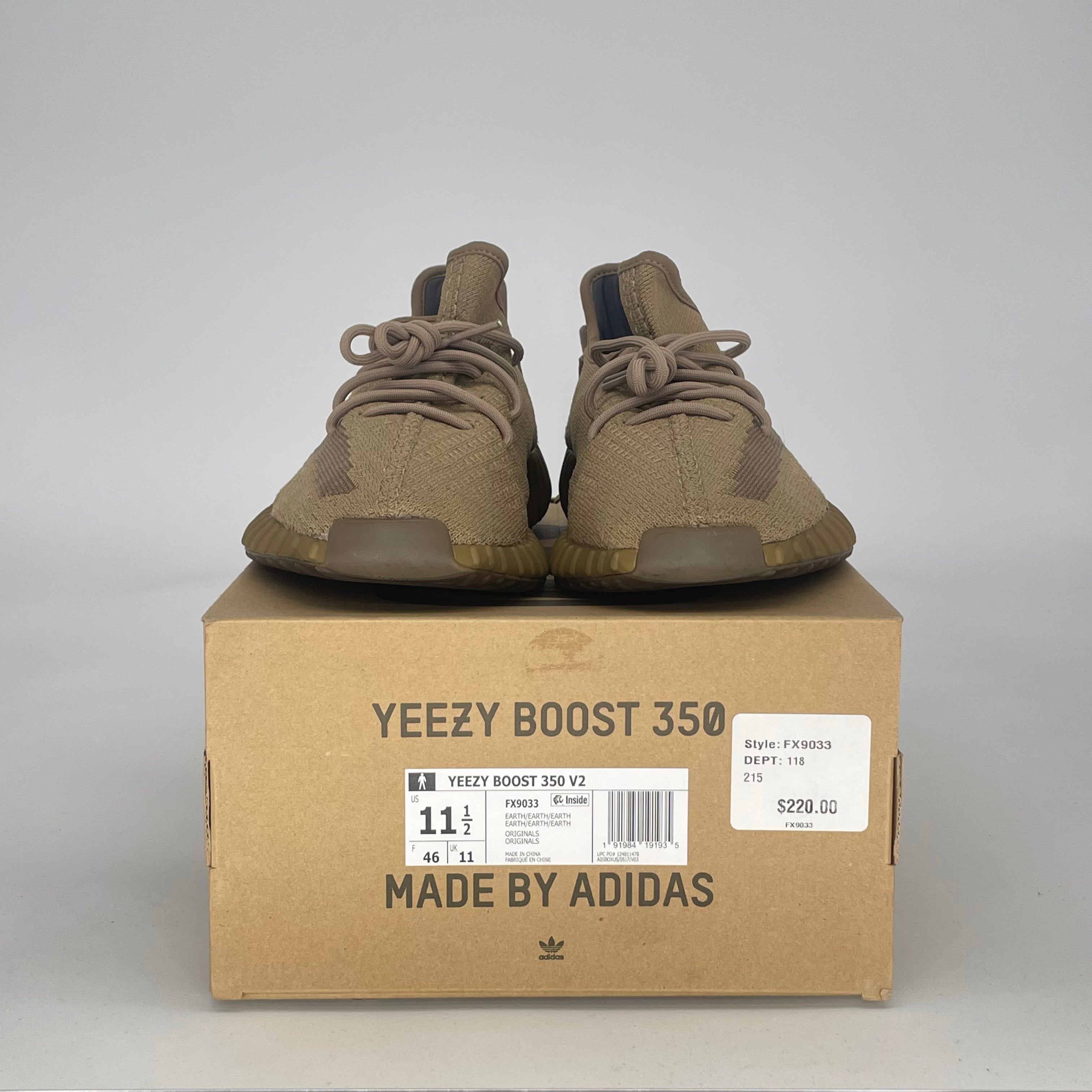 ADIDAS YEEZY BOOST 350 V2 EARTH FX9033 SIZE 11.5/13W
