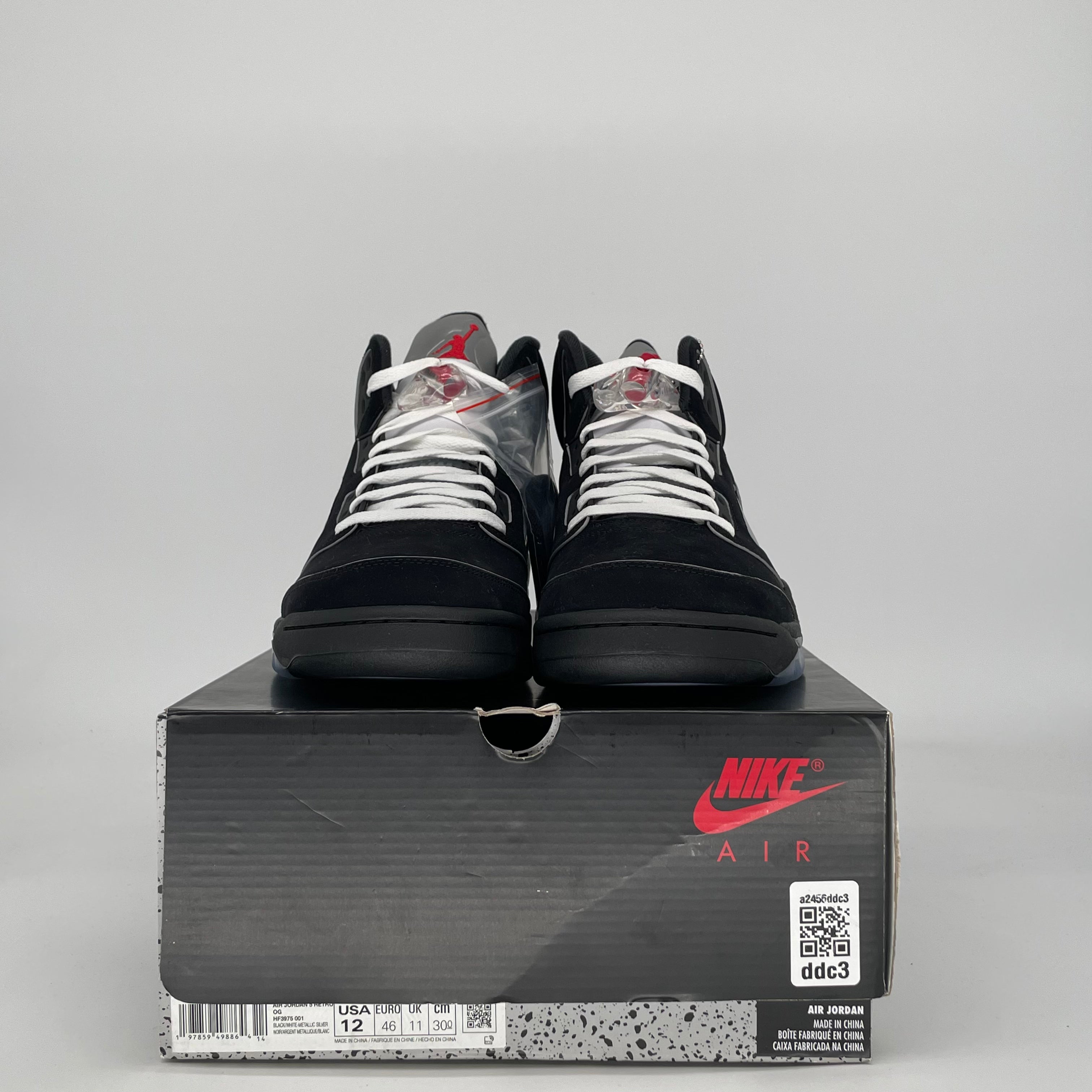 AIR JORDAN 5 BLACK METALLIC REIMAGINED HF3975-001 SIZE 12/13.5W