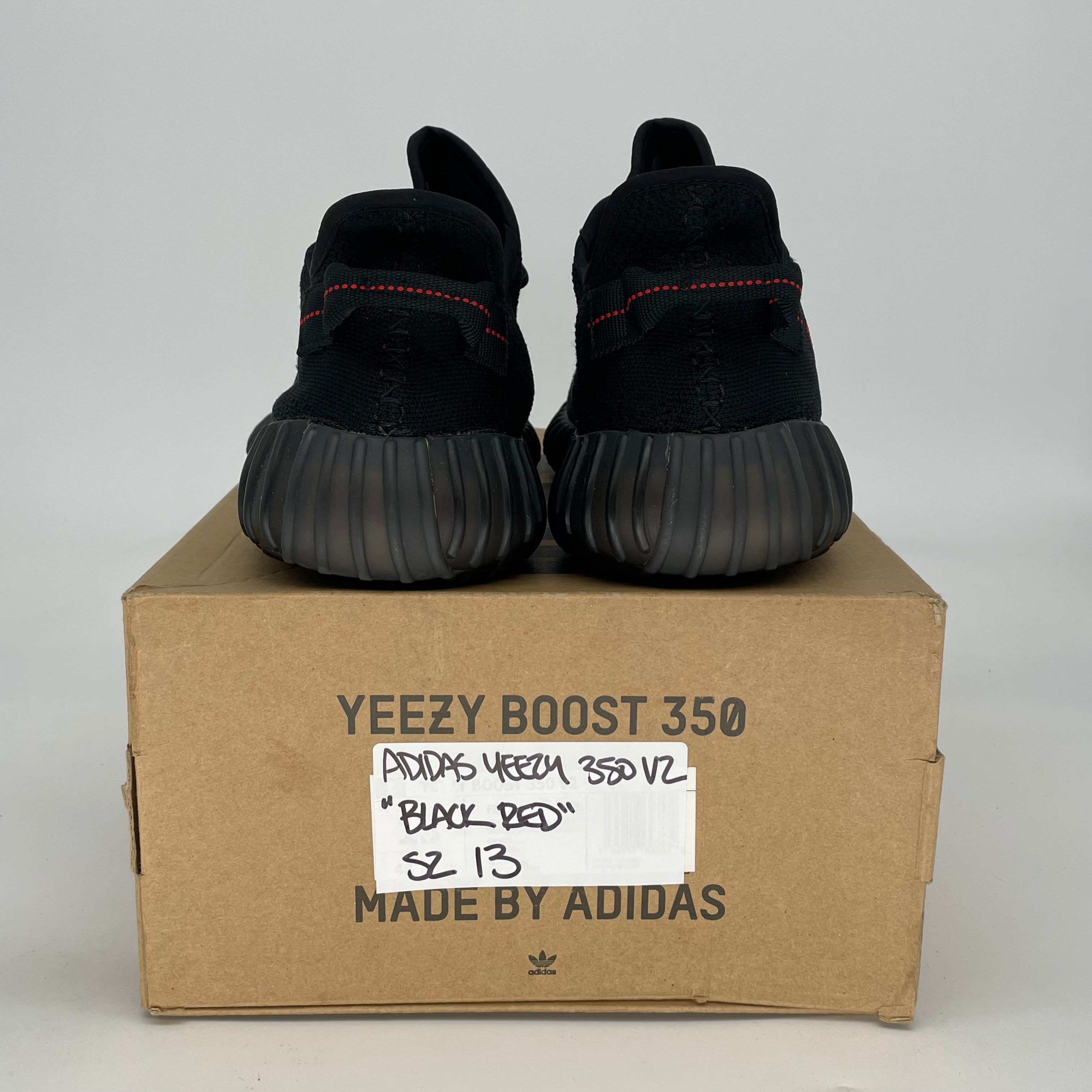 ADIDAS YEEZY 350 V2 BLACK RED CP9652 SIZE 13/14.5W
