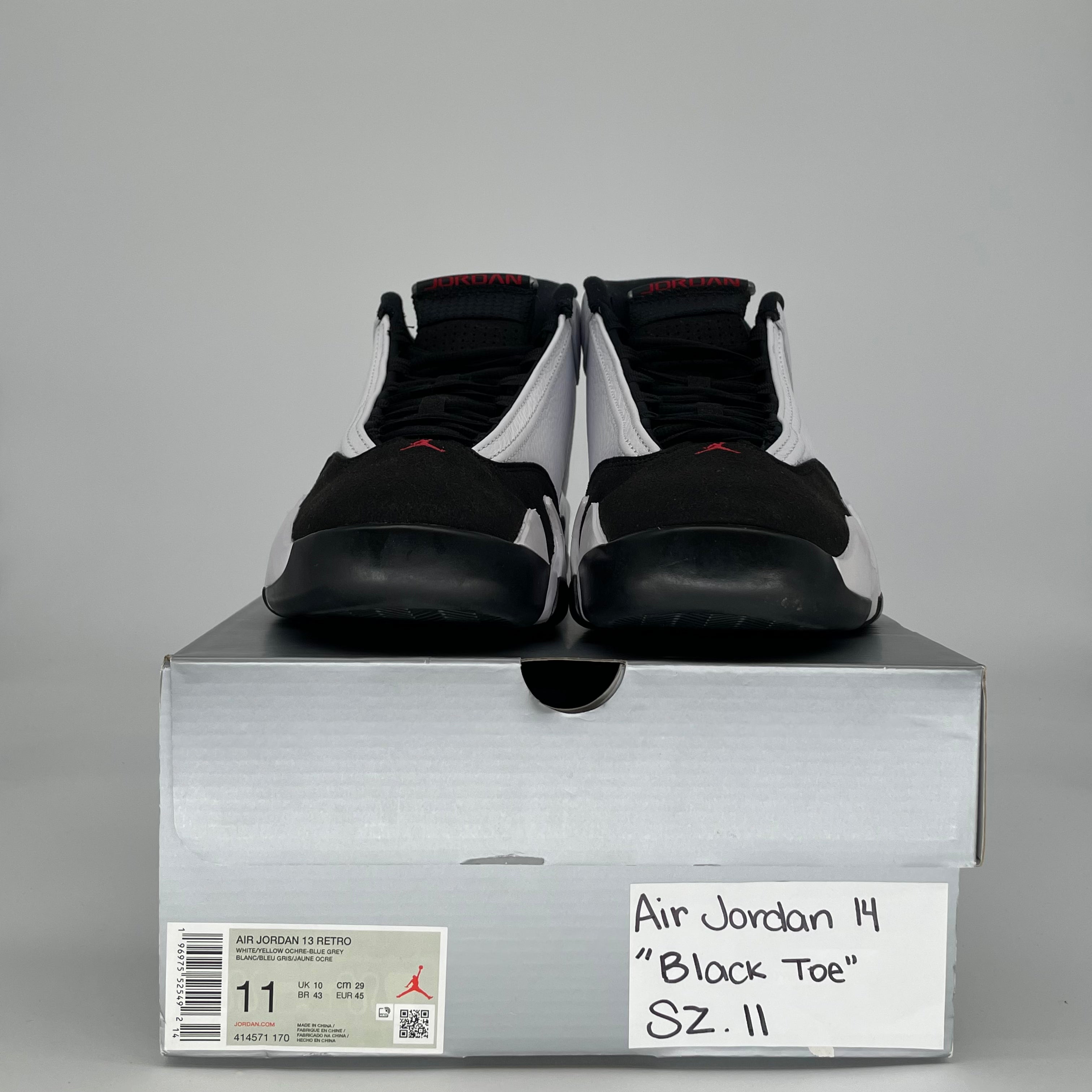 AIR JORDAN 14 BLACK TOE 487471-160 SIZE 11/12.5W