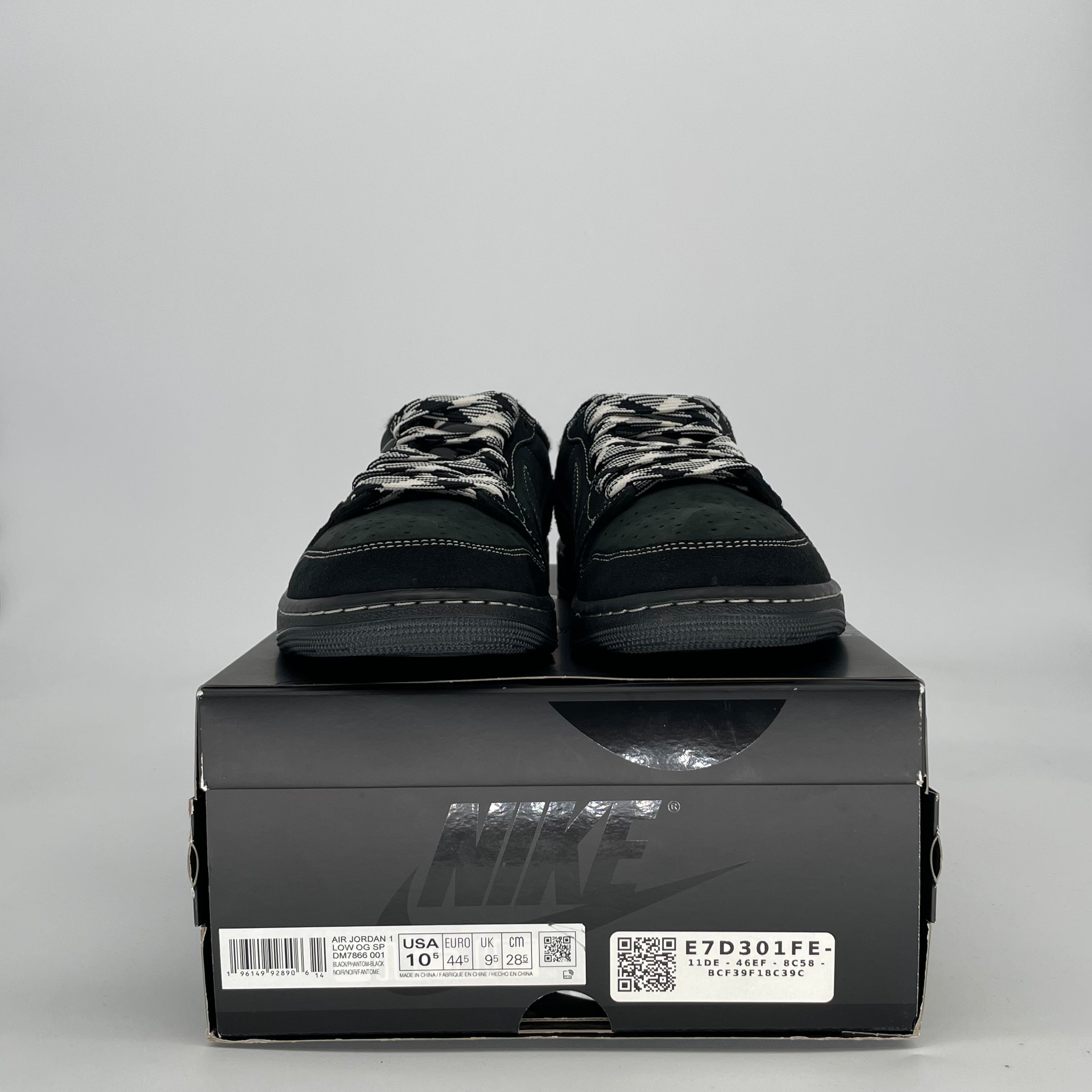 AIR JORDAN 1 LOW X TRAVIS SCOTT BLACK PHANTOM DM7866-001 SIZE 10.5/12W