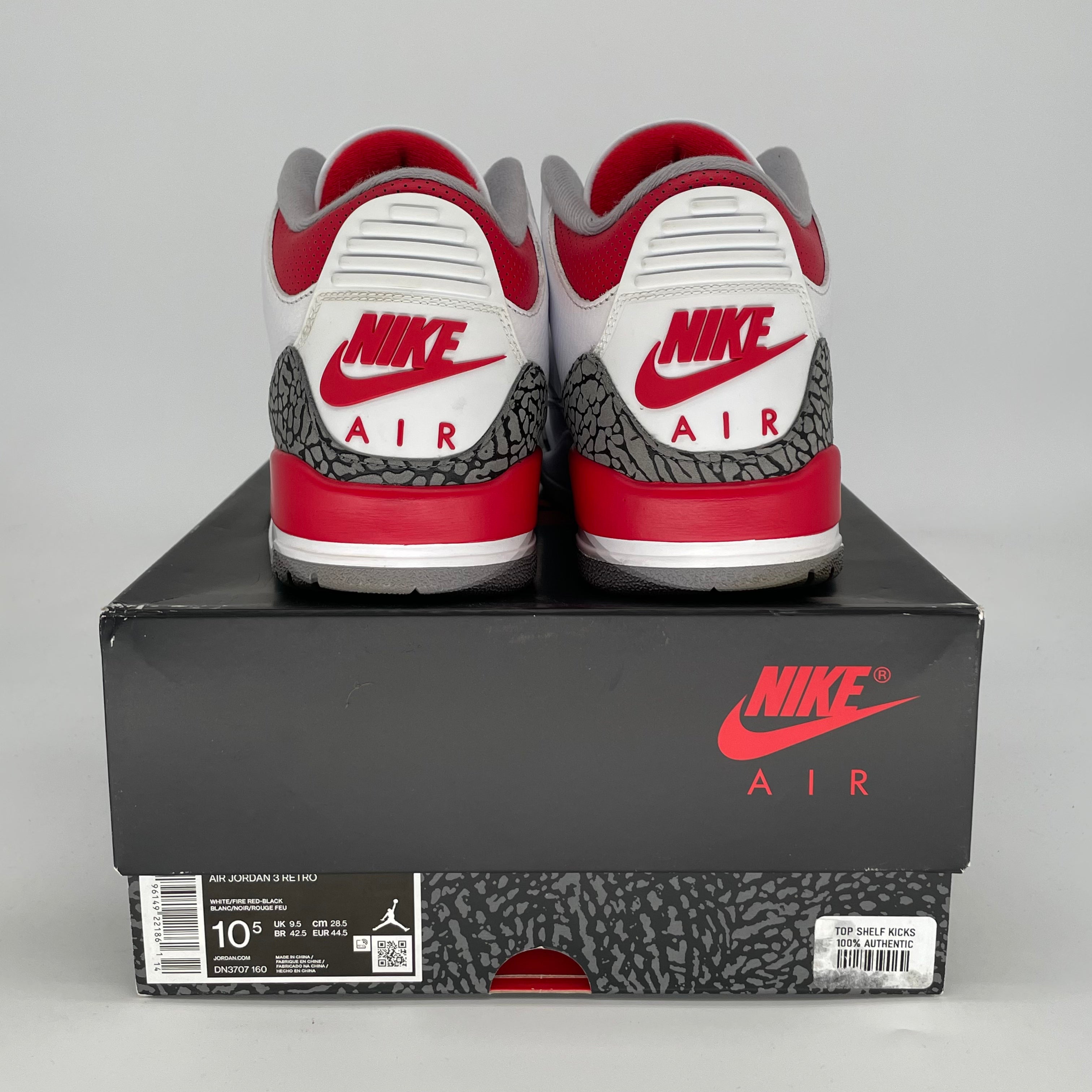 AIR JORDAN 3 FIRE RED DN3707-160 SIZE 10.5/12W