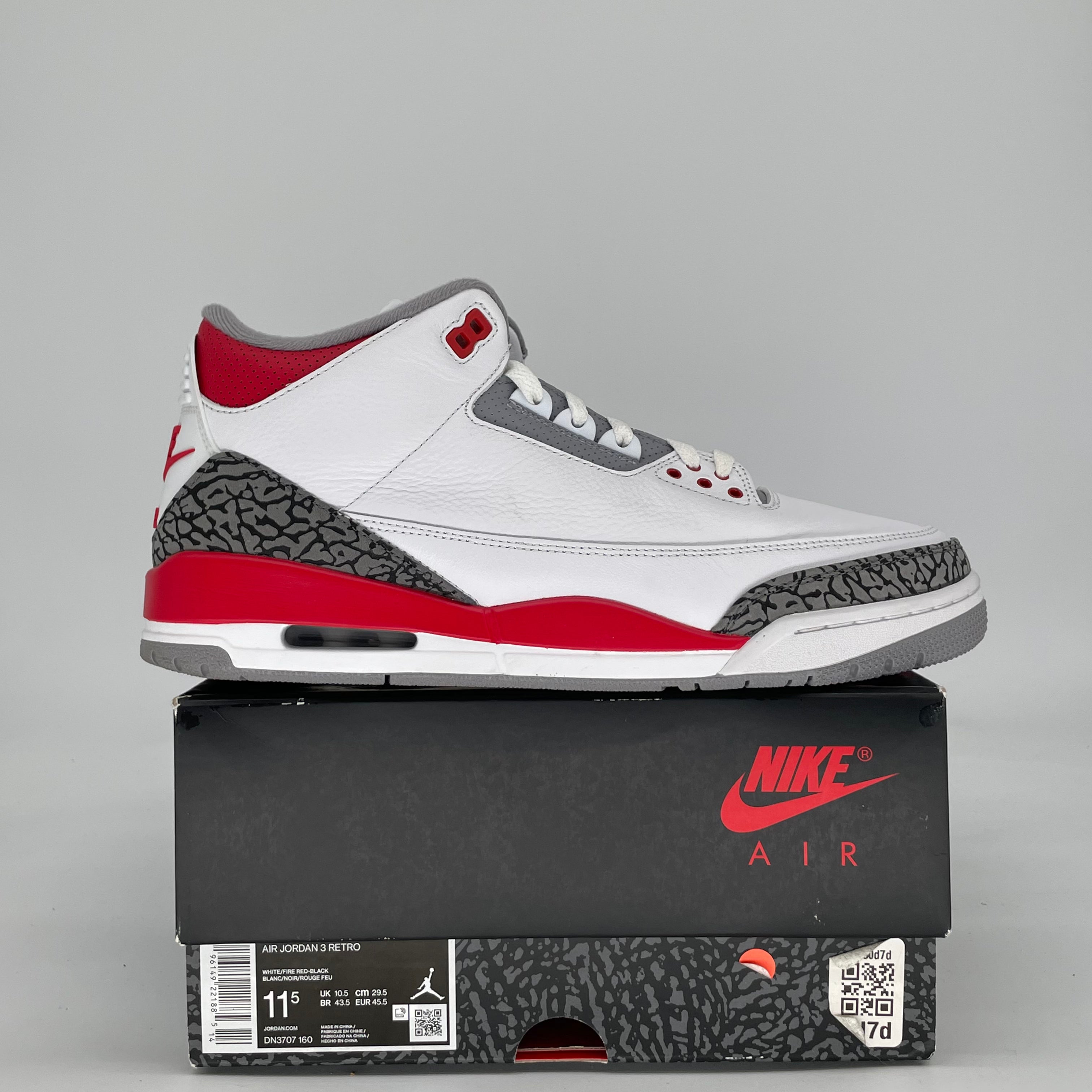 AIR JORDAN 3 FIRE RED DN3707-160 SIZE 11.5/13W