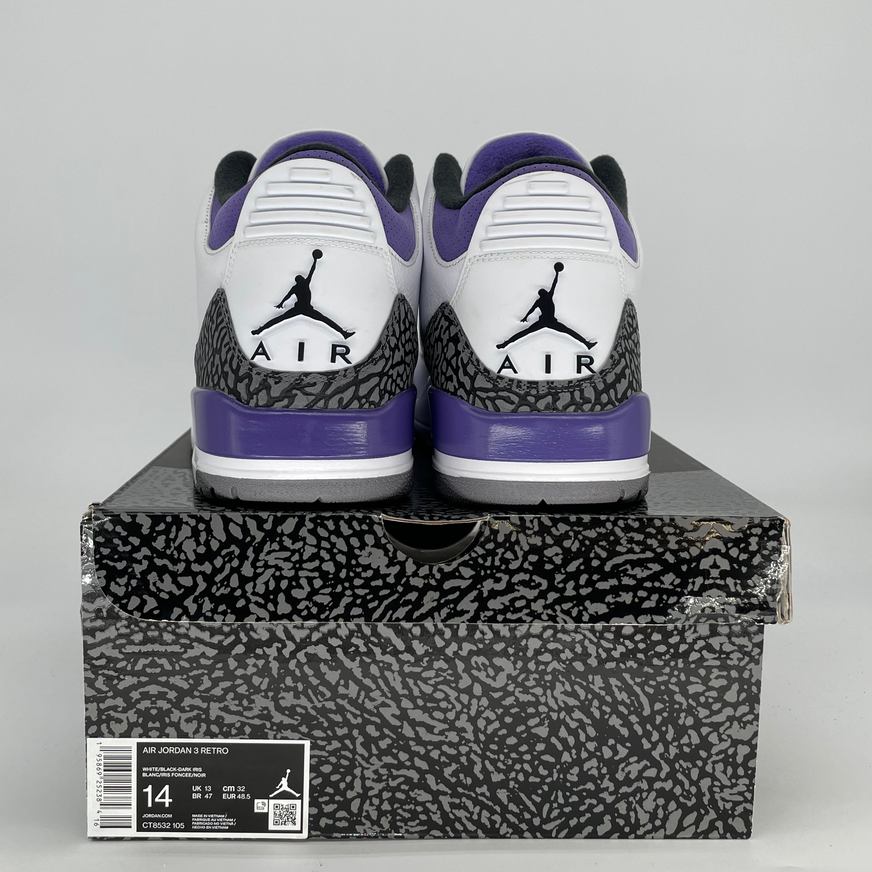 AIR JORDAN 3 DARK IRIS CT8532-105 SIZE 14/15.5W