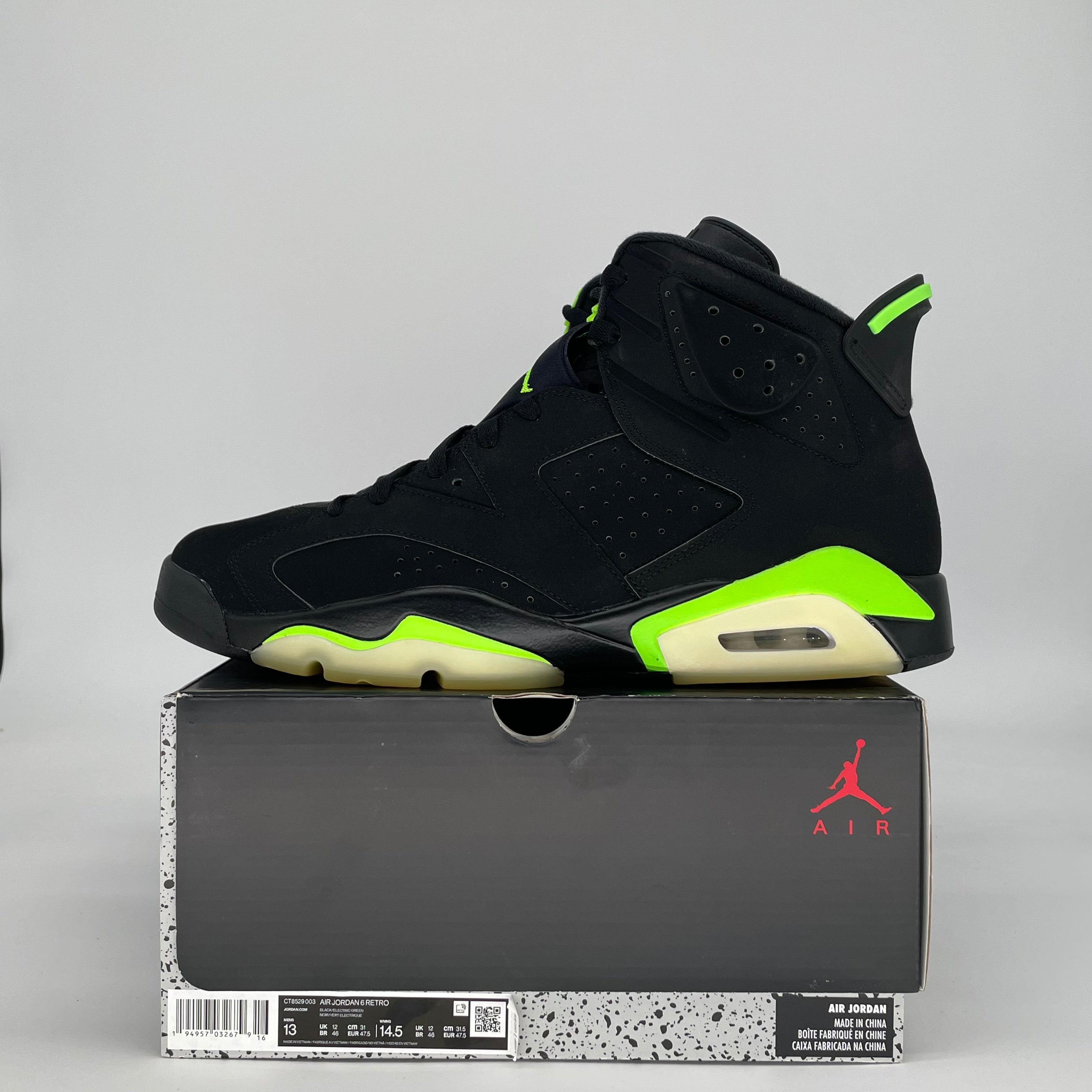 AIR JORDAN 6 ELECTRIC GREEN CT8529-003 SIZE 13/14.5W