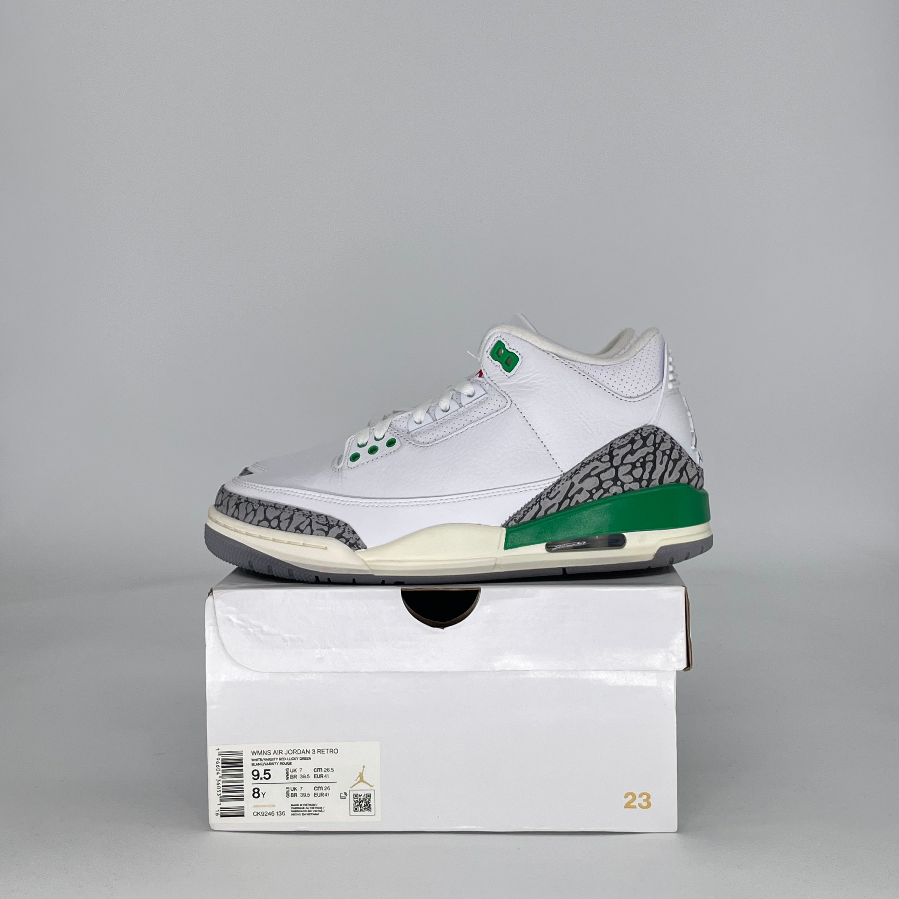 AIR JORDAN 3 LUCKY GREEN CK9246-136 SIZE 8/9.5W