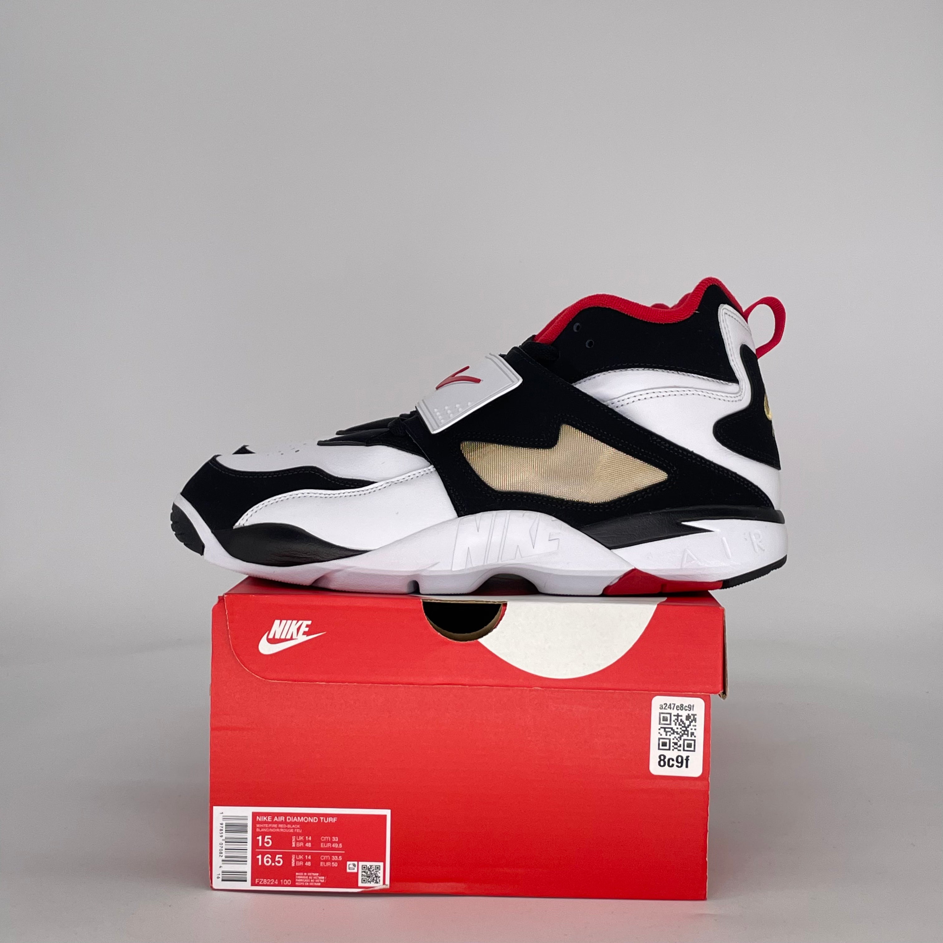NIKE AIR DIAMOND TURF 49ERS FZ8224-100 SIZE 15/16.5W