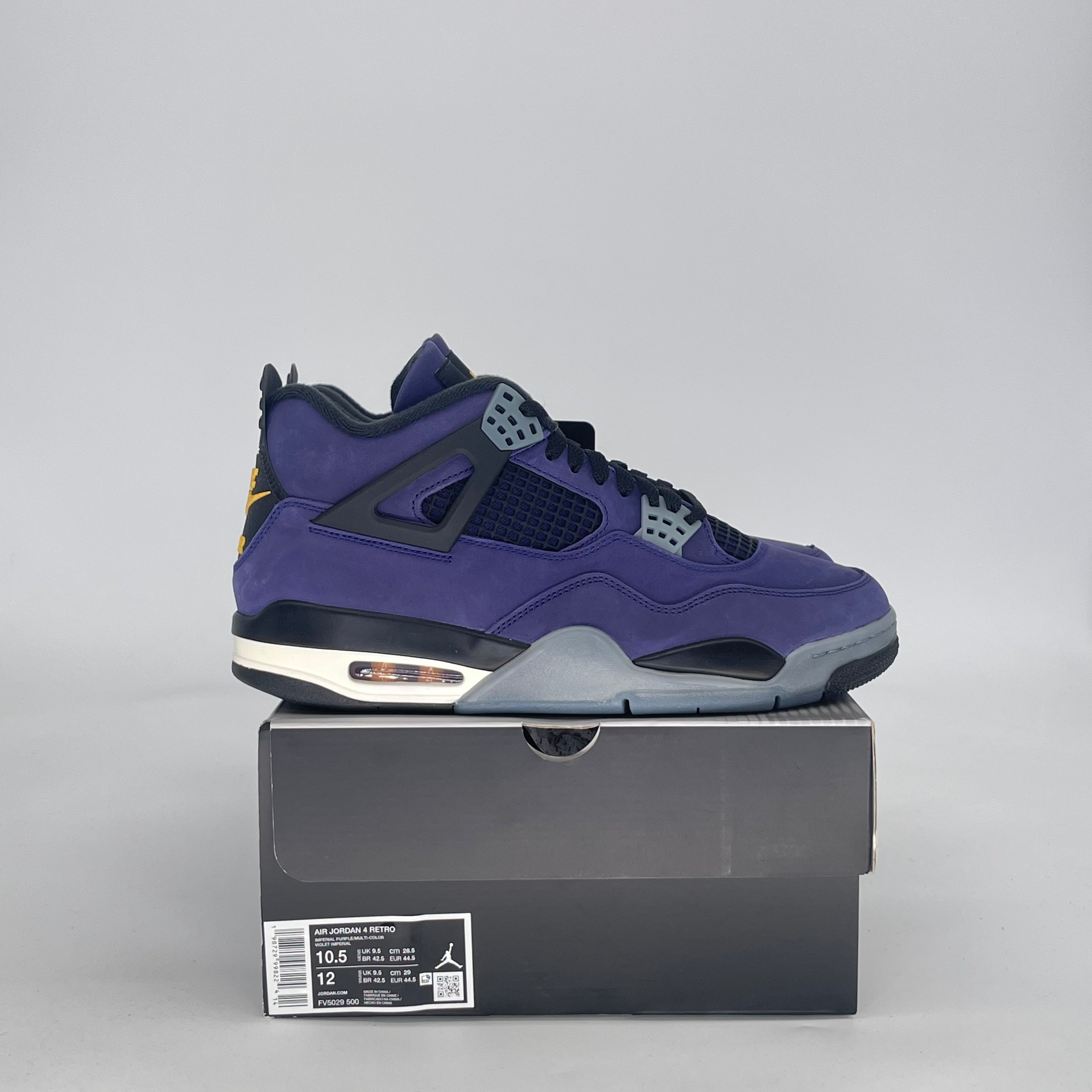 AIR JORDAN 4 LAKERS FV5029-500 SIZE 10.5/12W