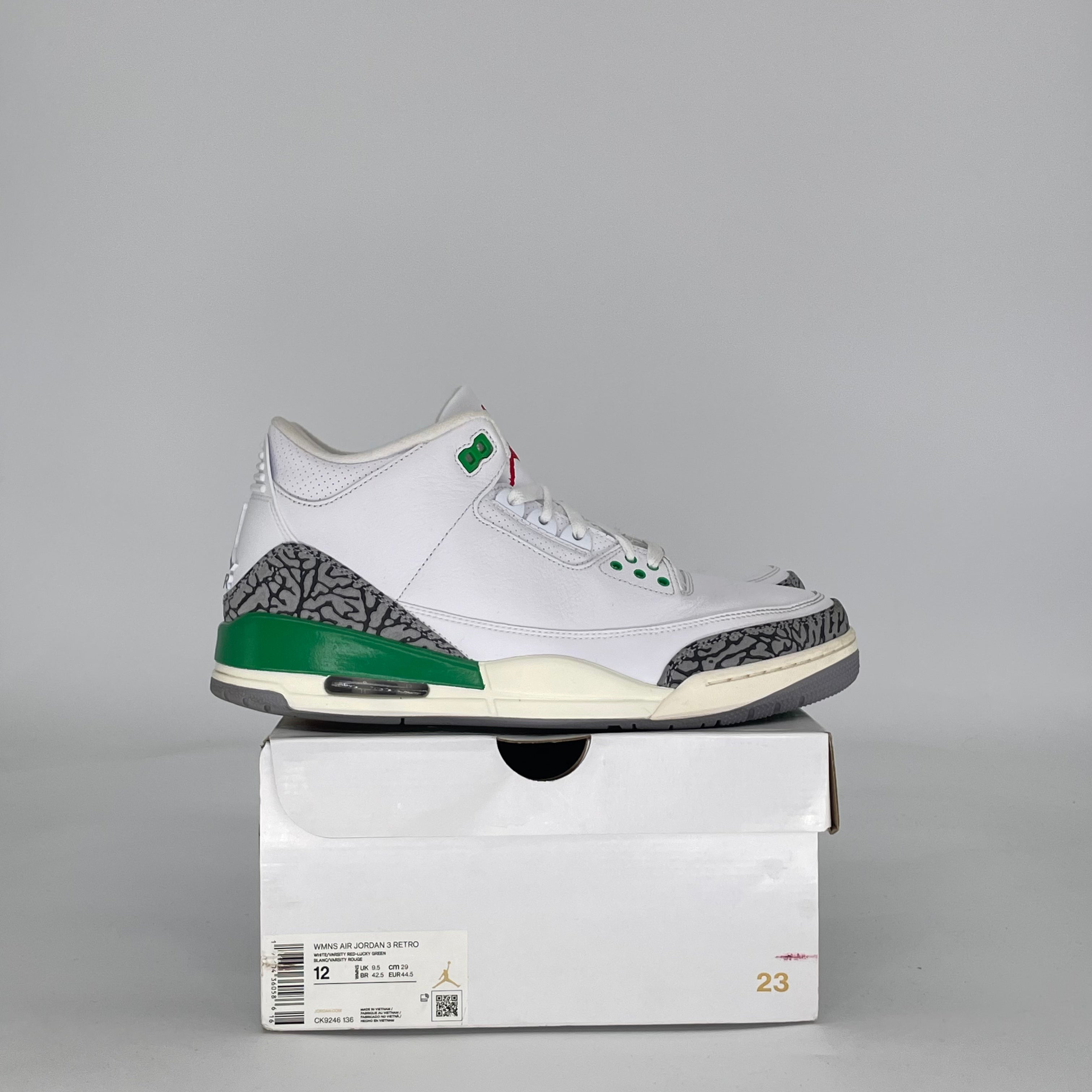 AIR JORDAN 3 LUCKY GREEN CK9246-136 SIZE 10.5/12W