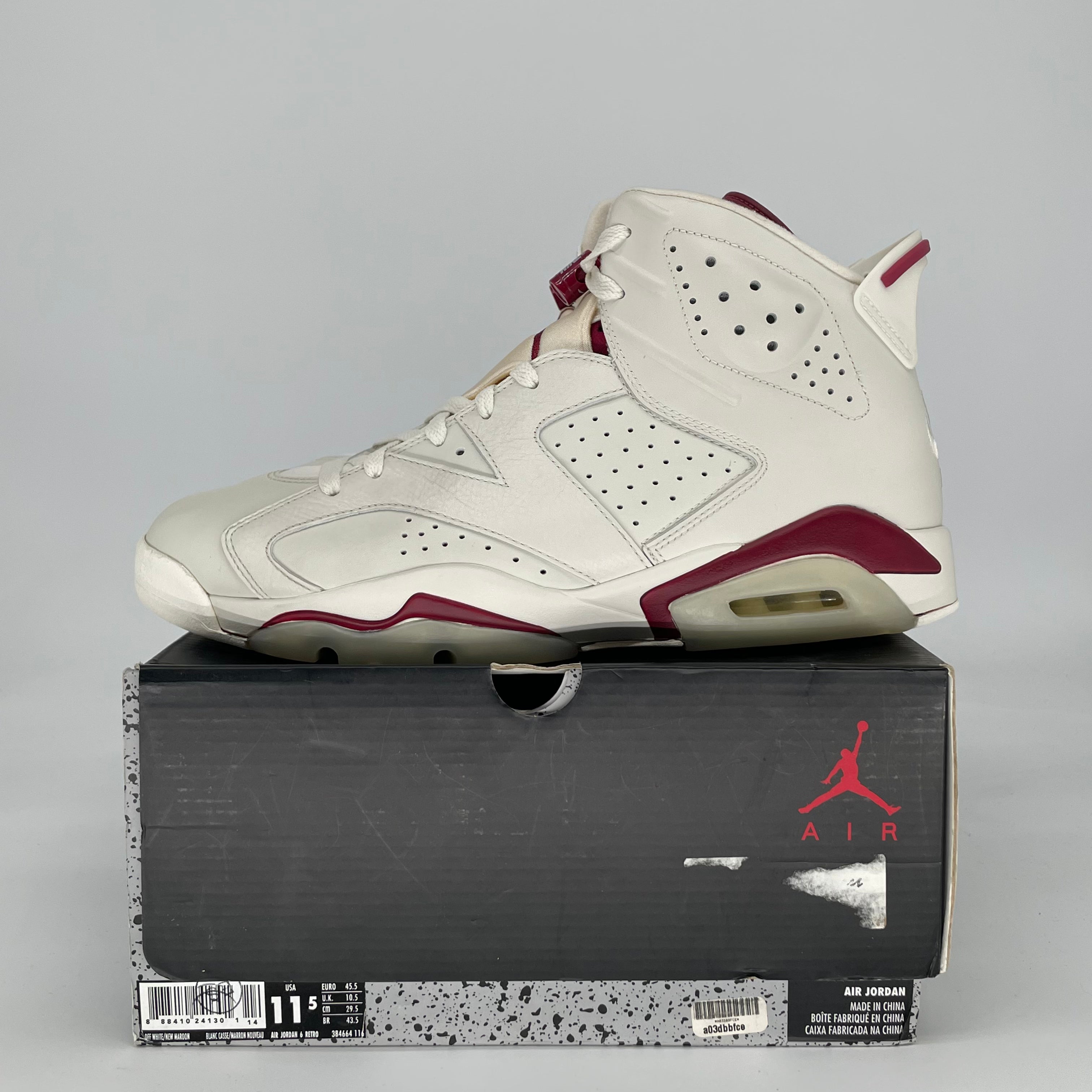 AIR JORDAN 6 MAROON 384664-116 SIZE 11.5/13W