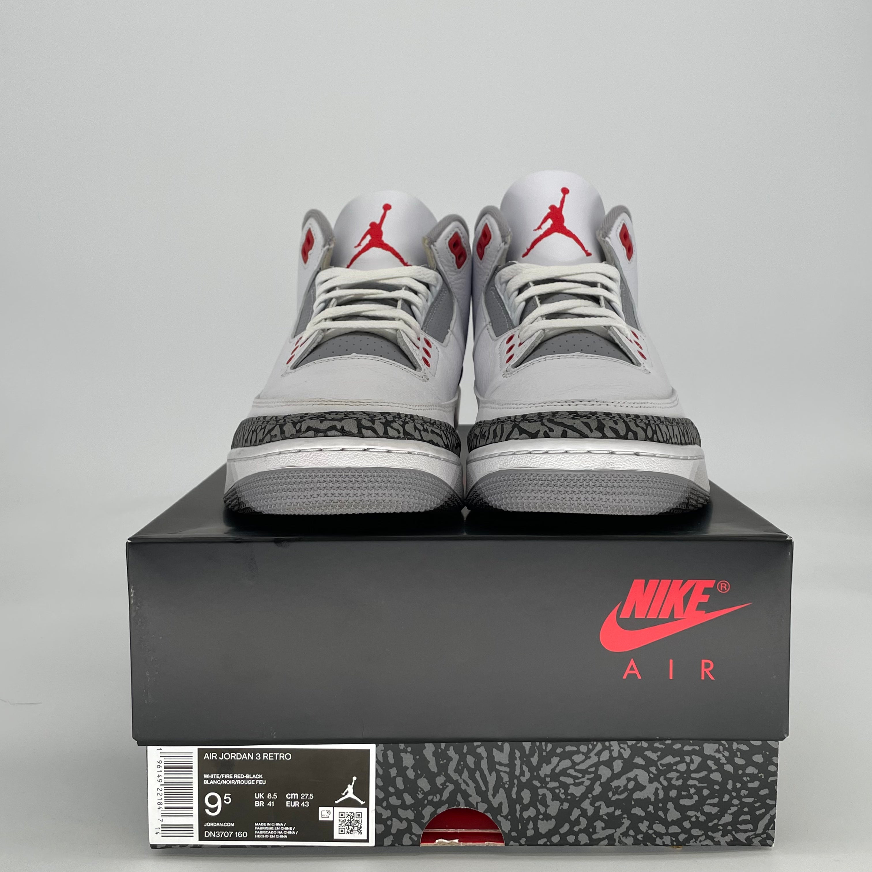 AIR JORDAN 3 FIRE RED DN3707-160 SIZE 9.5/11W