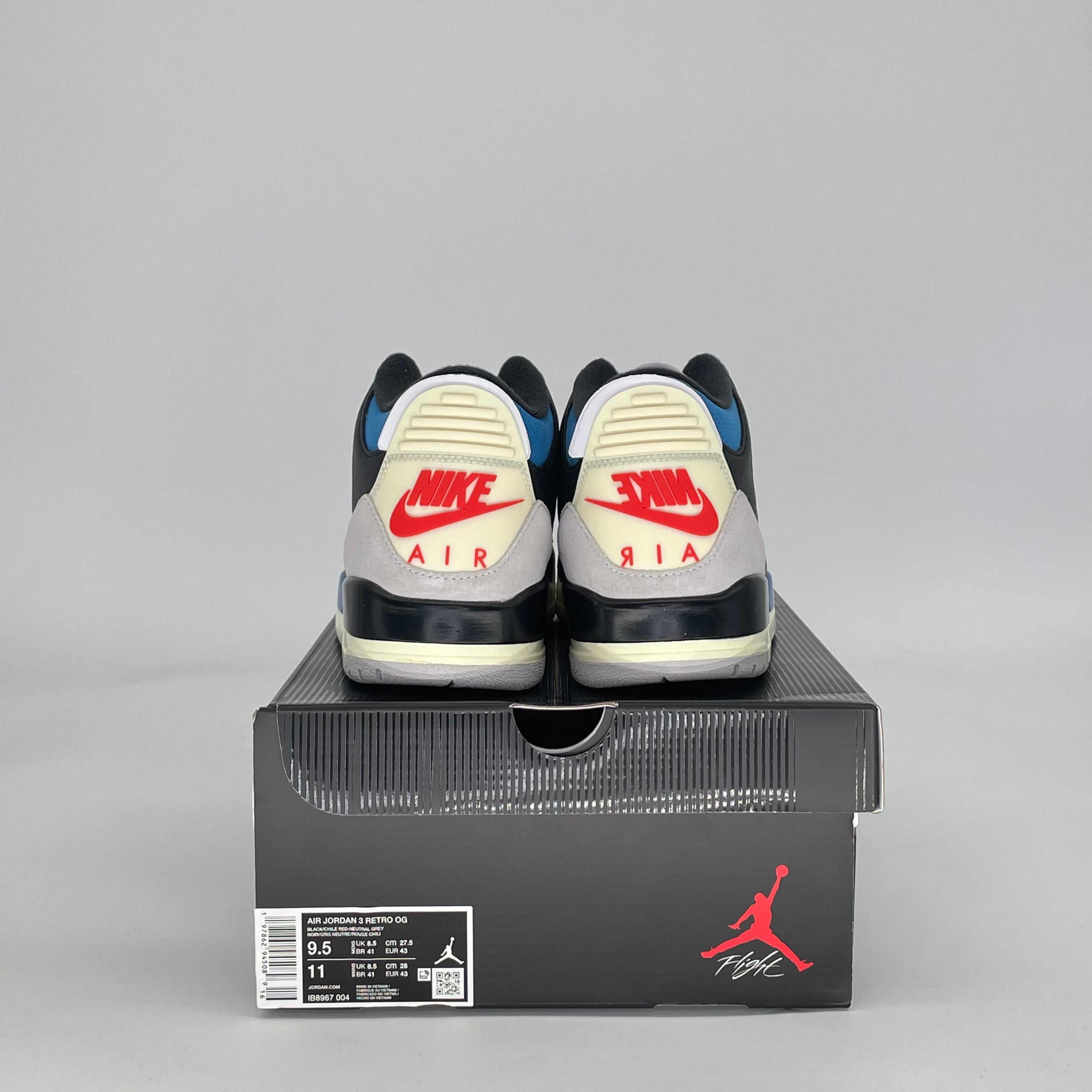 AIR JORDAN 3 RARE AIR IB8967-004 SIZE 9.5/11W