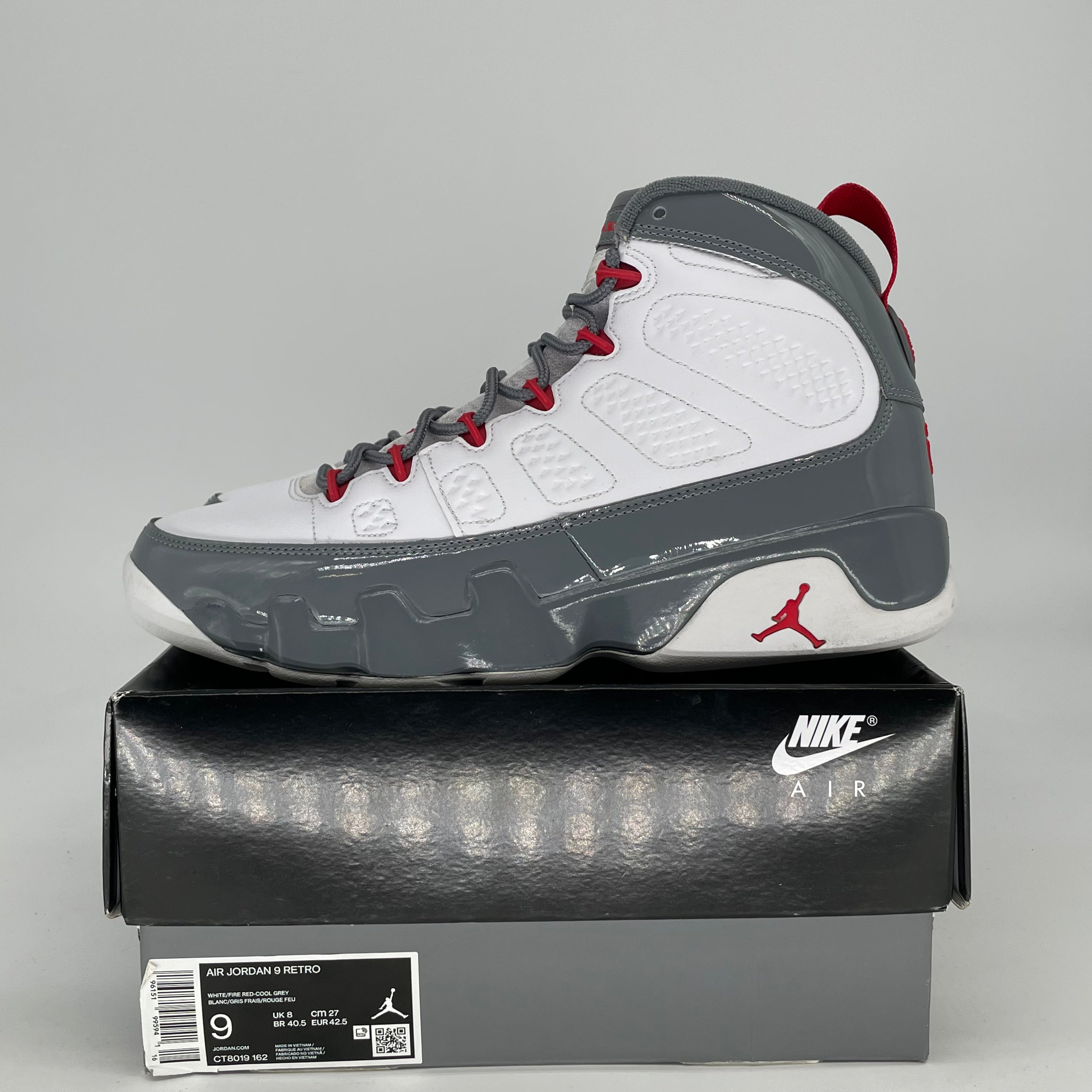 AIR JORDAN 9 FIRE RED CT8019-162 SIZE 9/10.5W