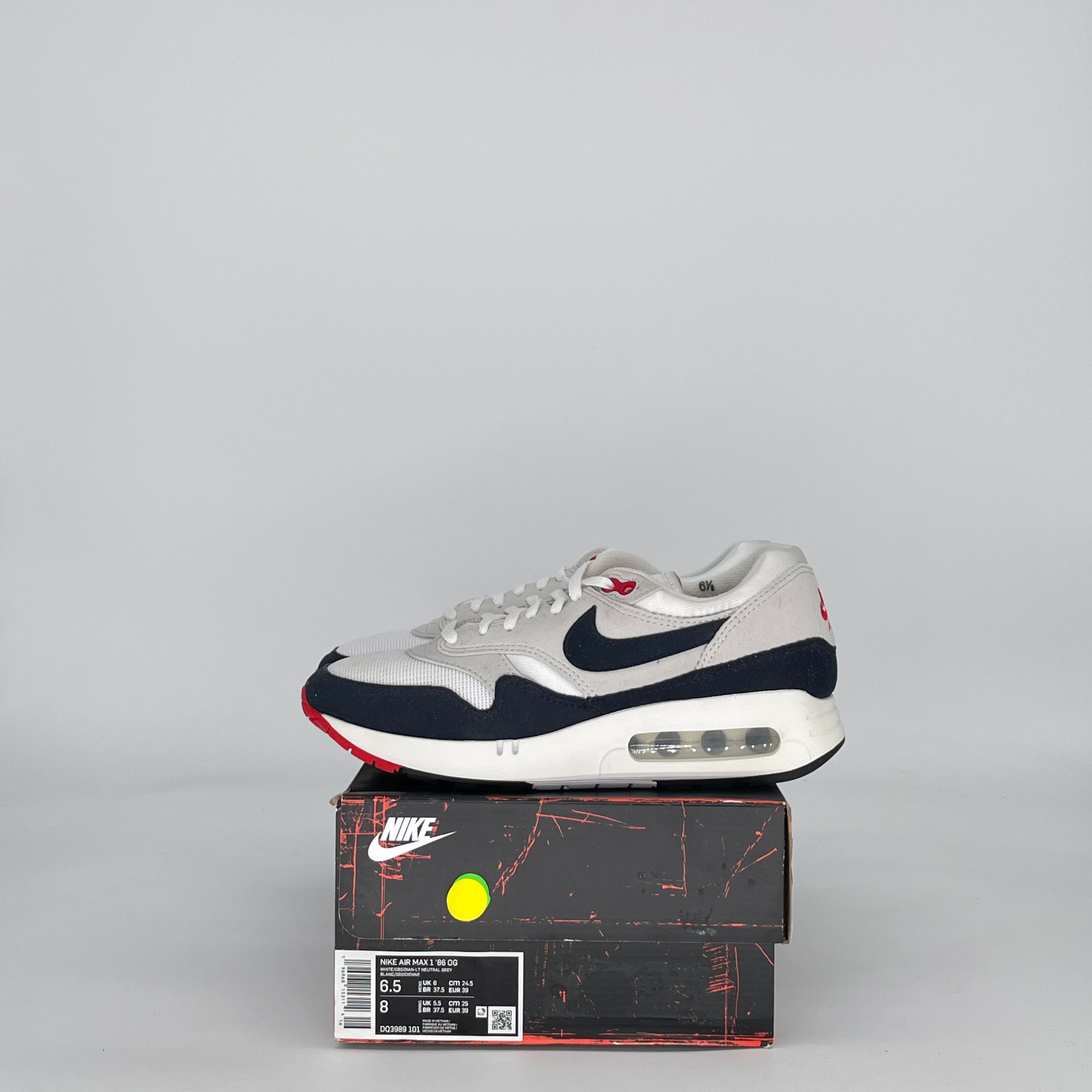 NIKE AIR MAX 1 '86 BIG BUBBLE OBSIDIAN DQ3989-101 SIZE 6.5/8W GS