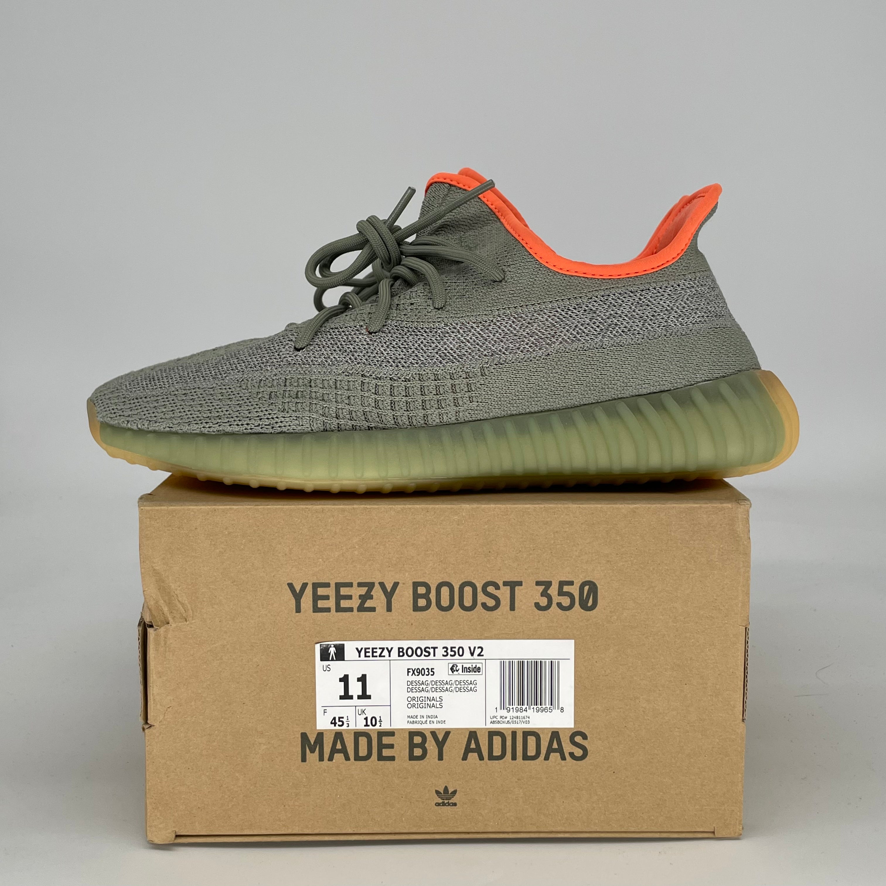 ADIDAS YEEZY 350 V2 DESERT SAGE FX9035 SIZE 11/12.5W