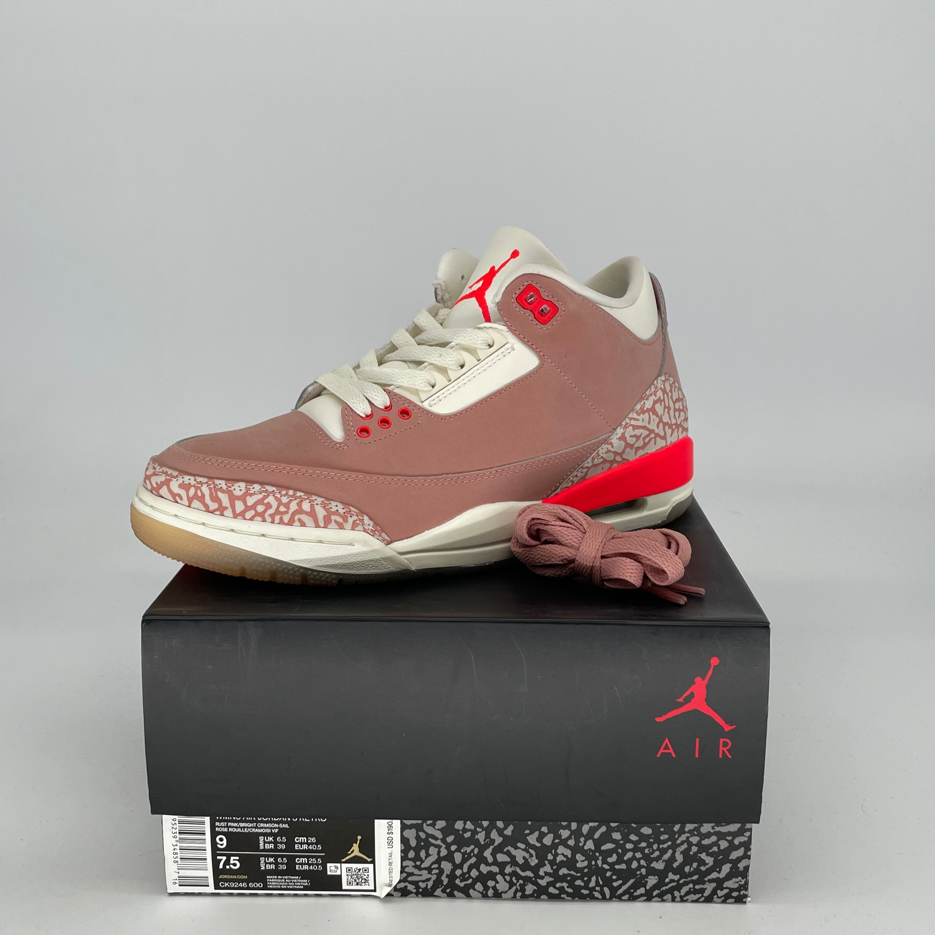 AIR JORDAN 3 RUST PINK W SIZE 7.5/9W CK9246-600