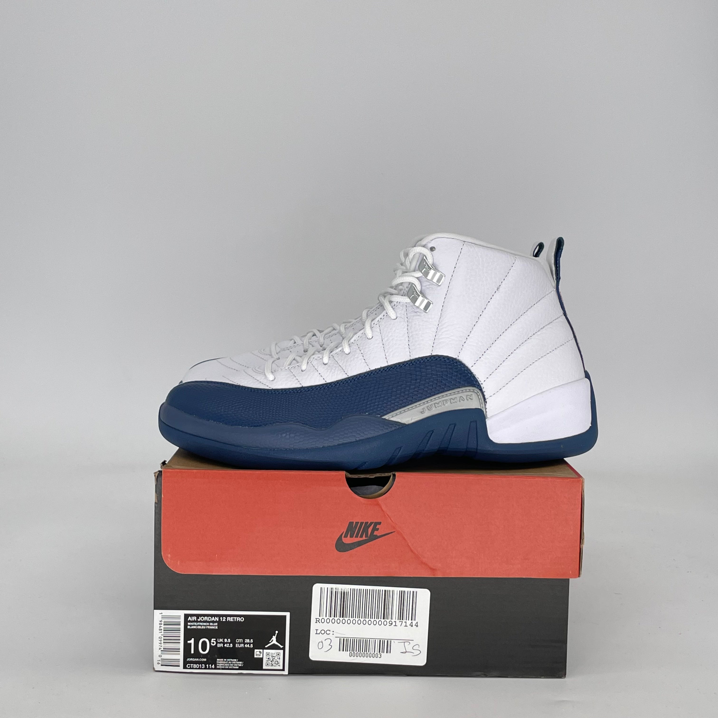 AIR JORDAN 12 FRENCH BLUE CT8013-114 SIZE 10.5/12W