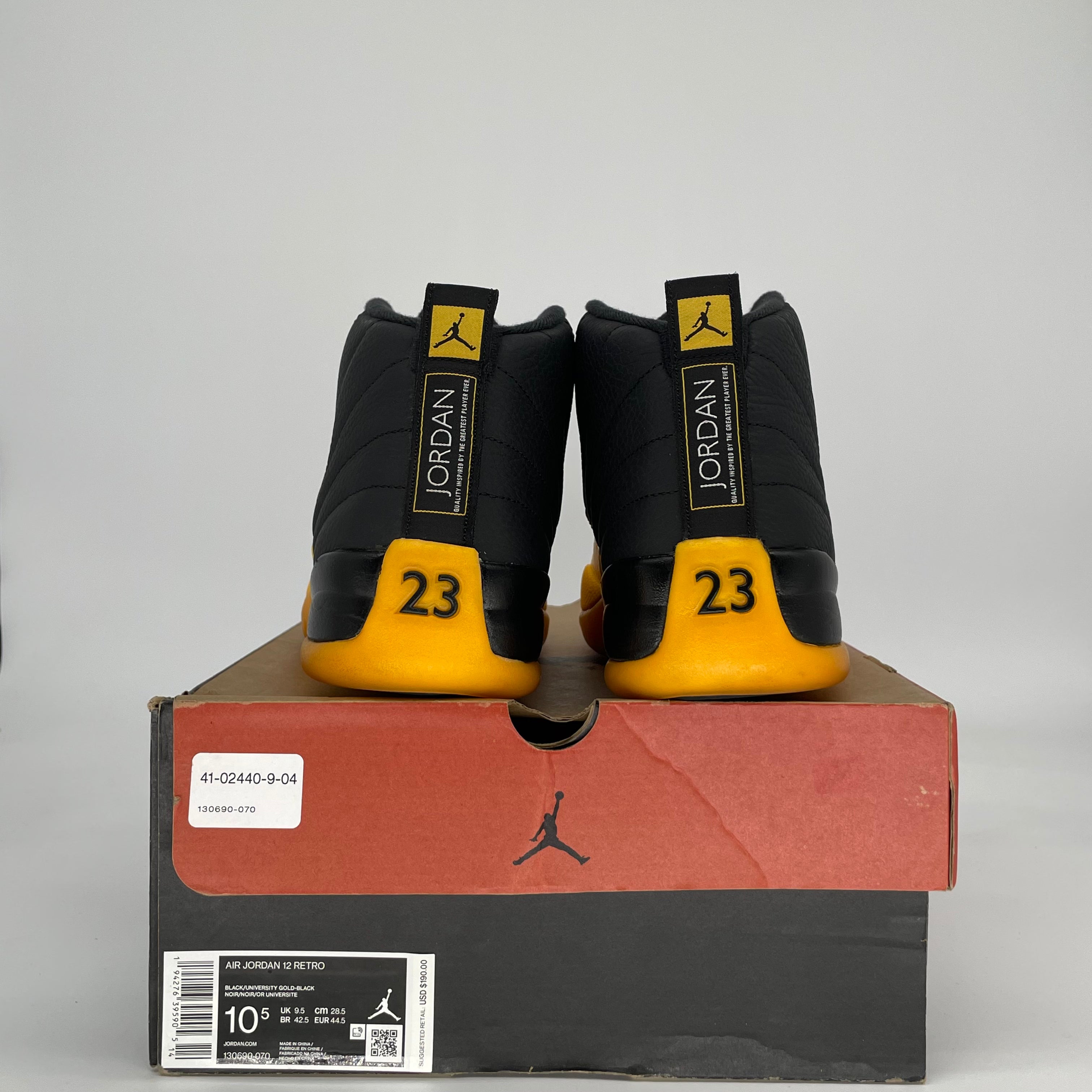 AIR JORDAN 12 UNIVERSITY GOLD 130690-070 SIZE 10.5/12W
