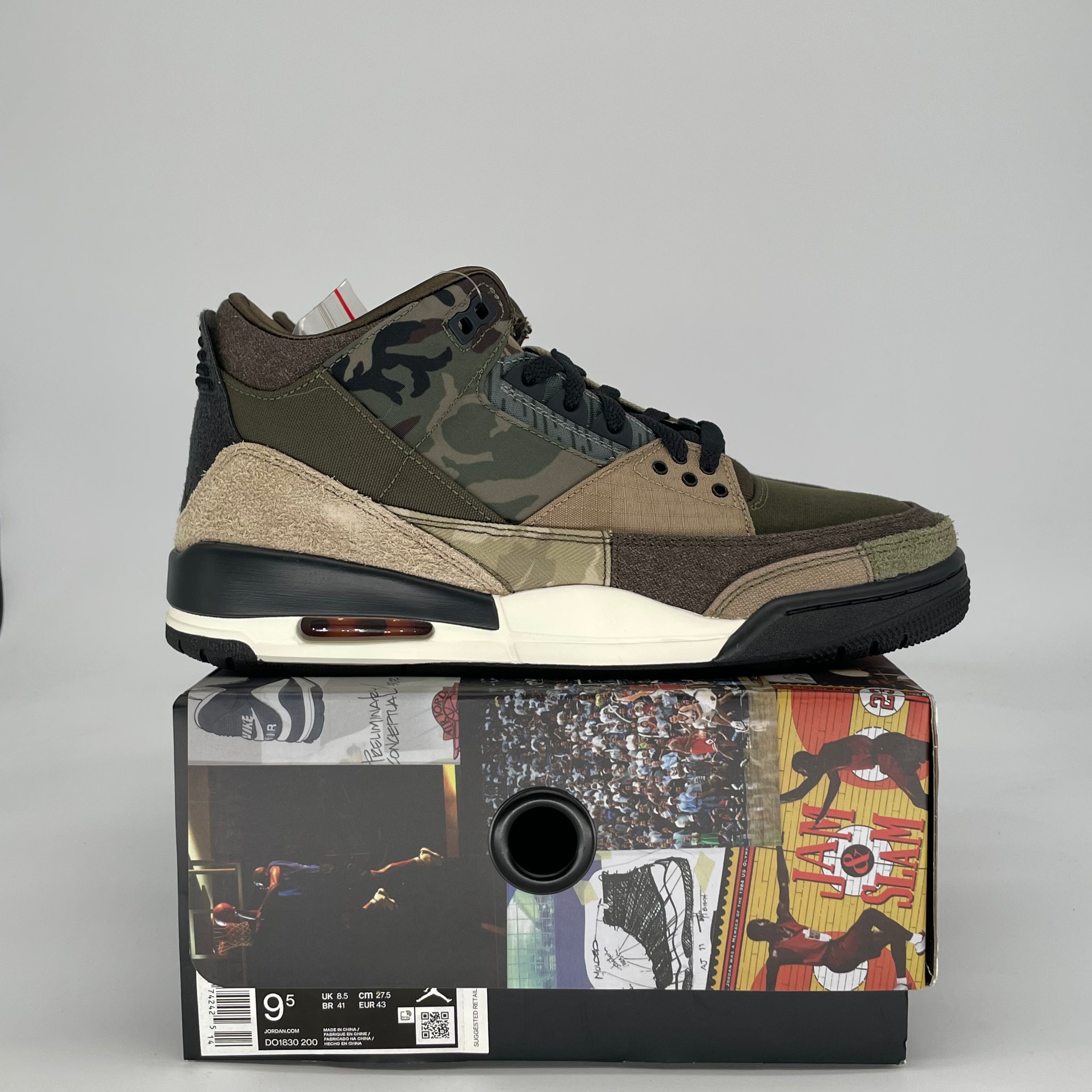 AIR JORDAN 3 PATCHWORK CAMO DO1830-200 SIZE 9.5/11W