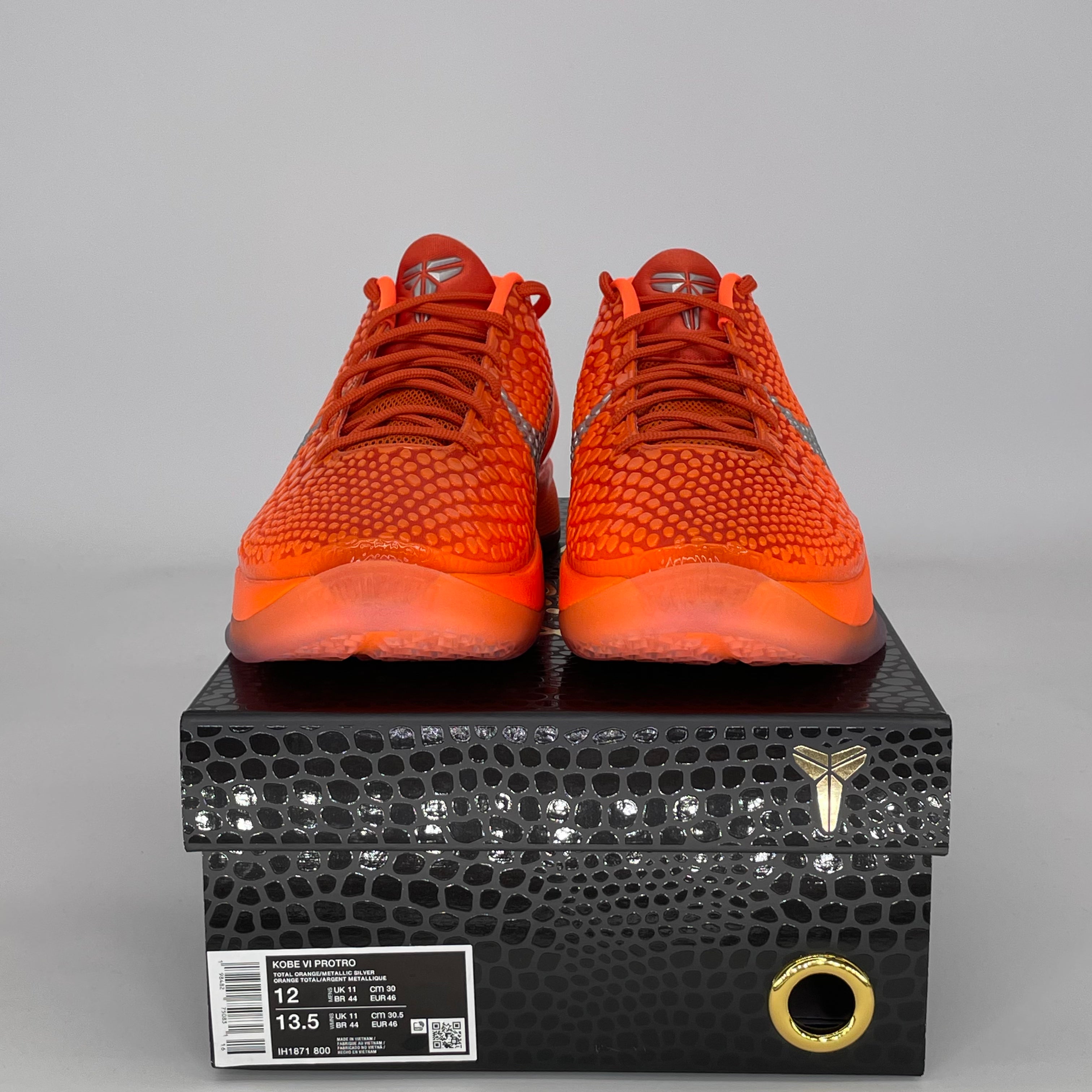 NIKE KOBE 6 PROTRO TOTAL ORANGE IH1871-800 SIZE 12/13.5W