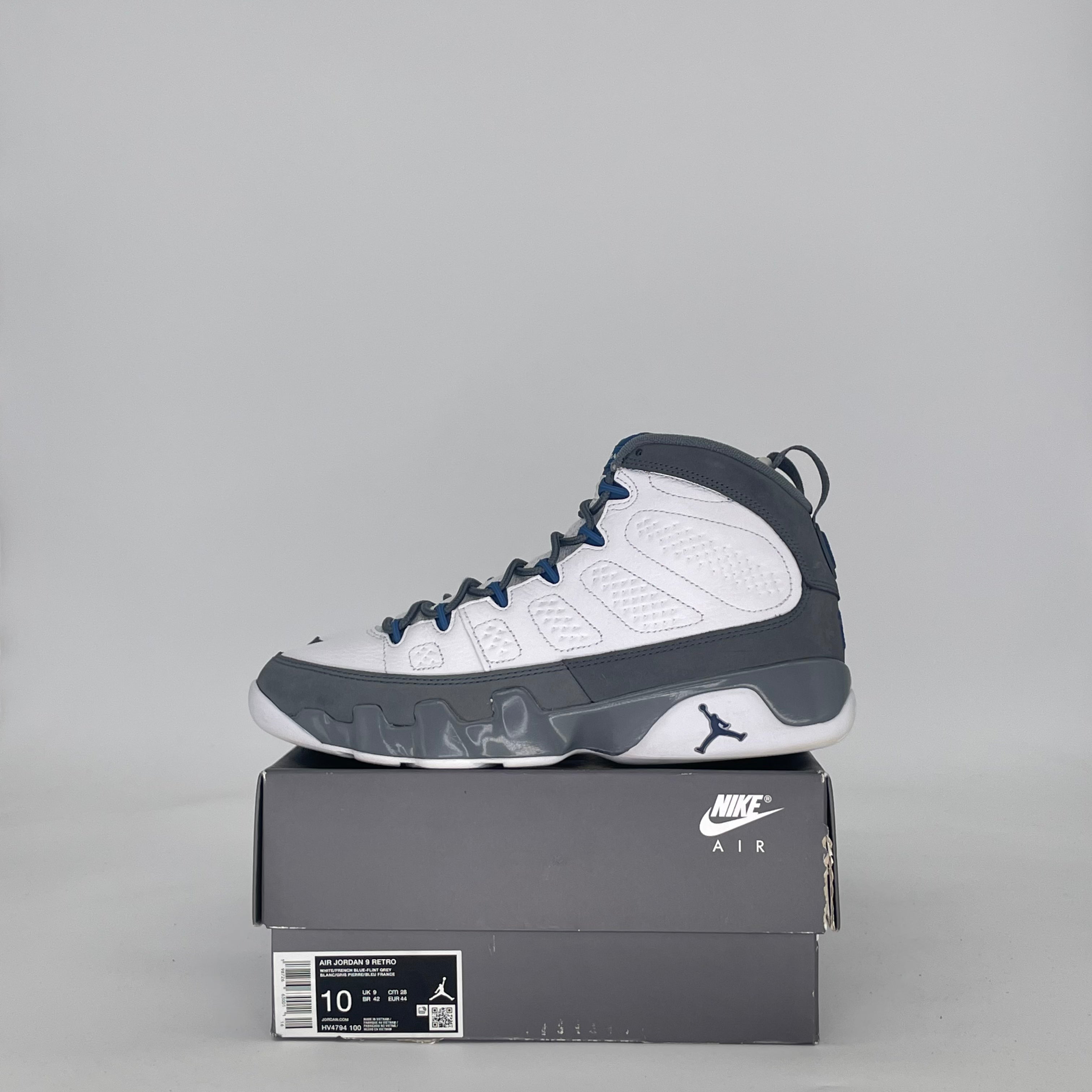 AIR JORDAN 9 FLINT GREY FRENCH BLUE HV4794-100 SIZE 10/11.5W