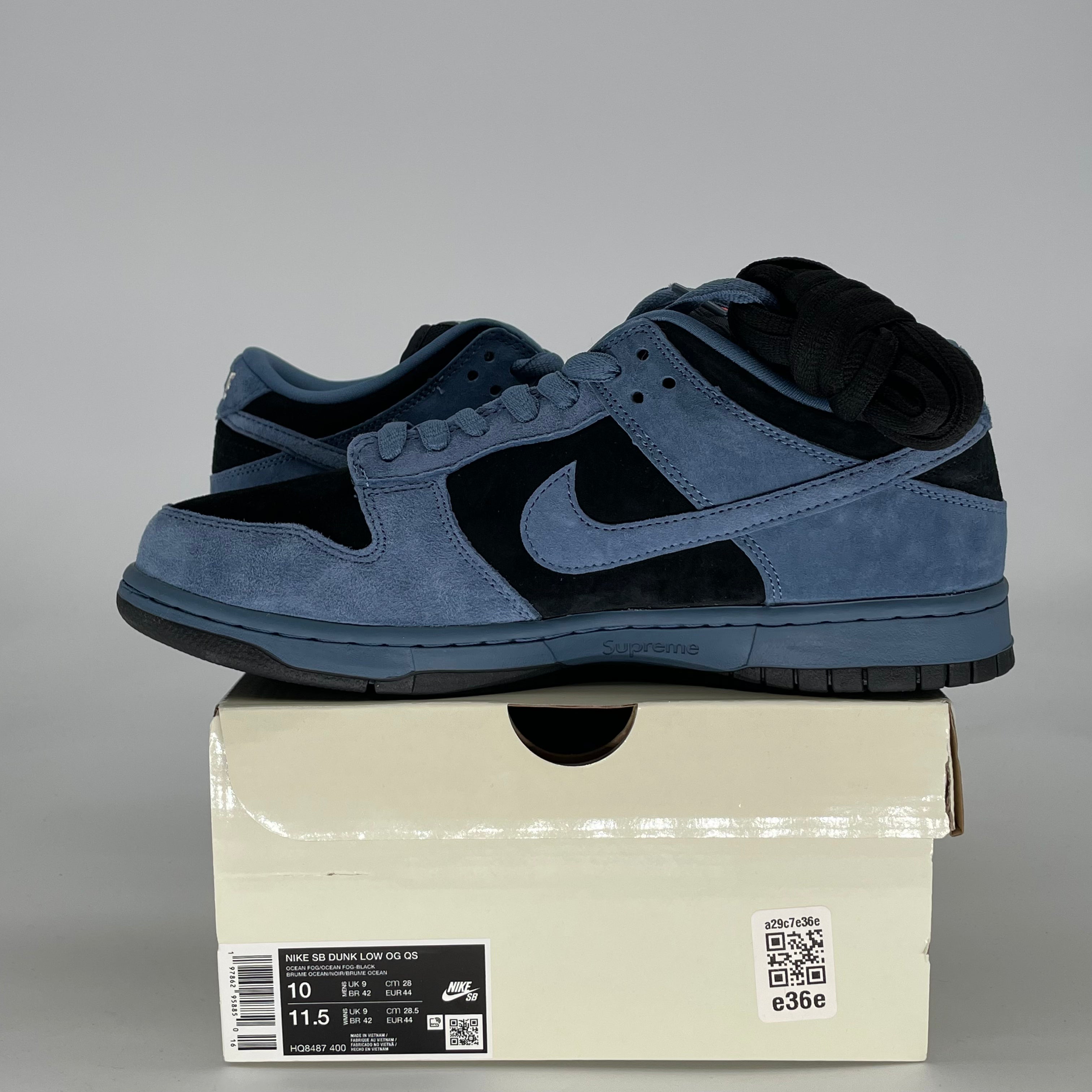 NIKE SB DUNK LOW SUPREME 94 OCEAN FOG HQ8487-400 SIZE 10/11.5W