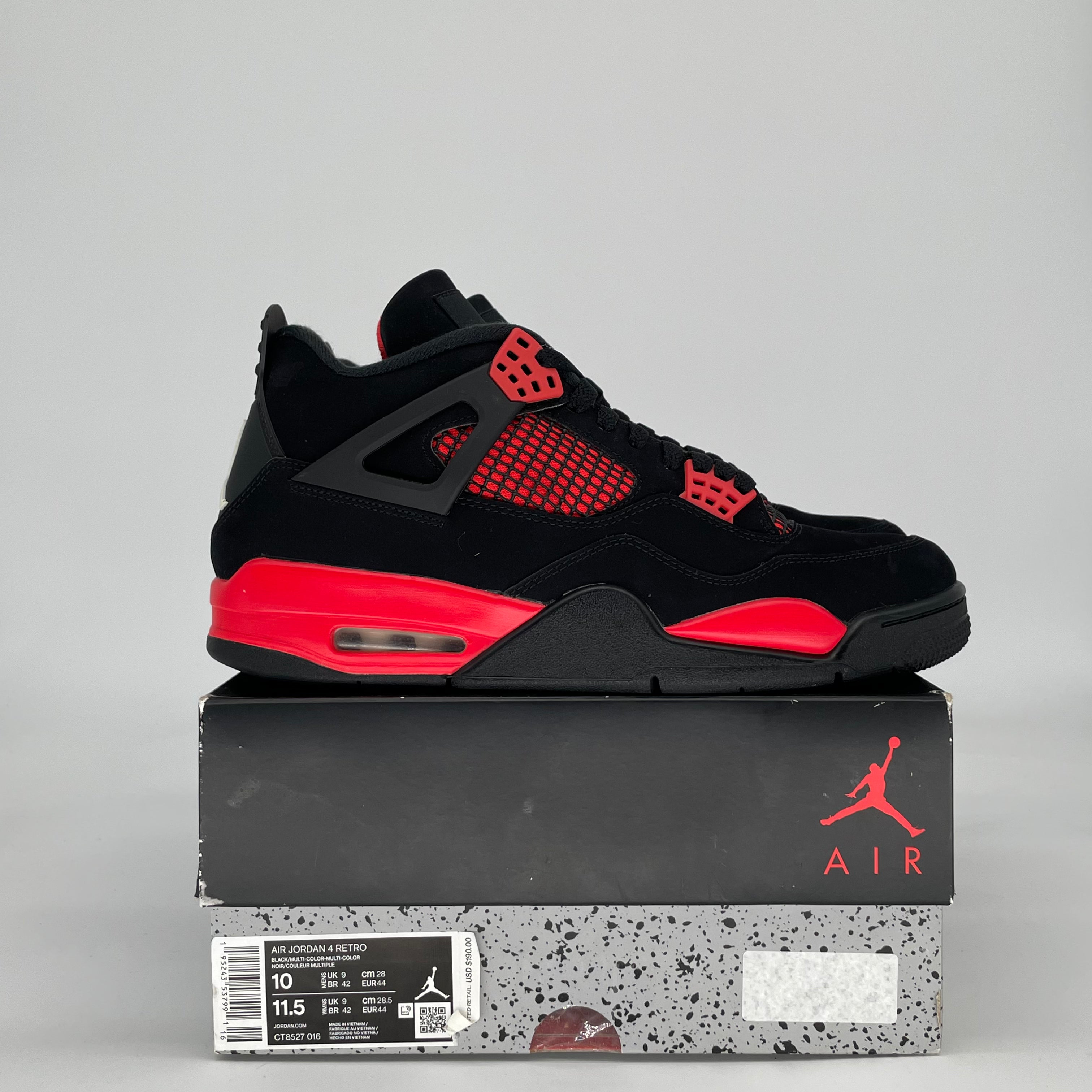AIR JORDAN 4 RED THUNDER CT8527-016 SIZE 10/11.5W