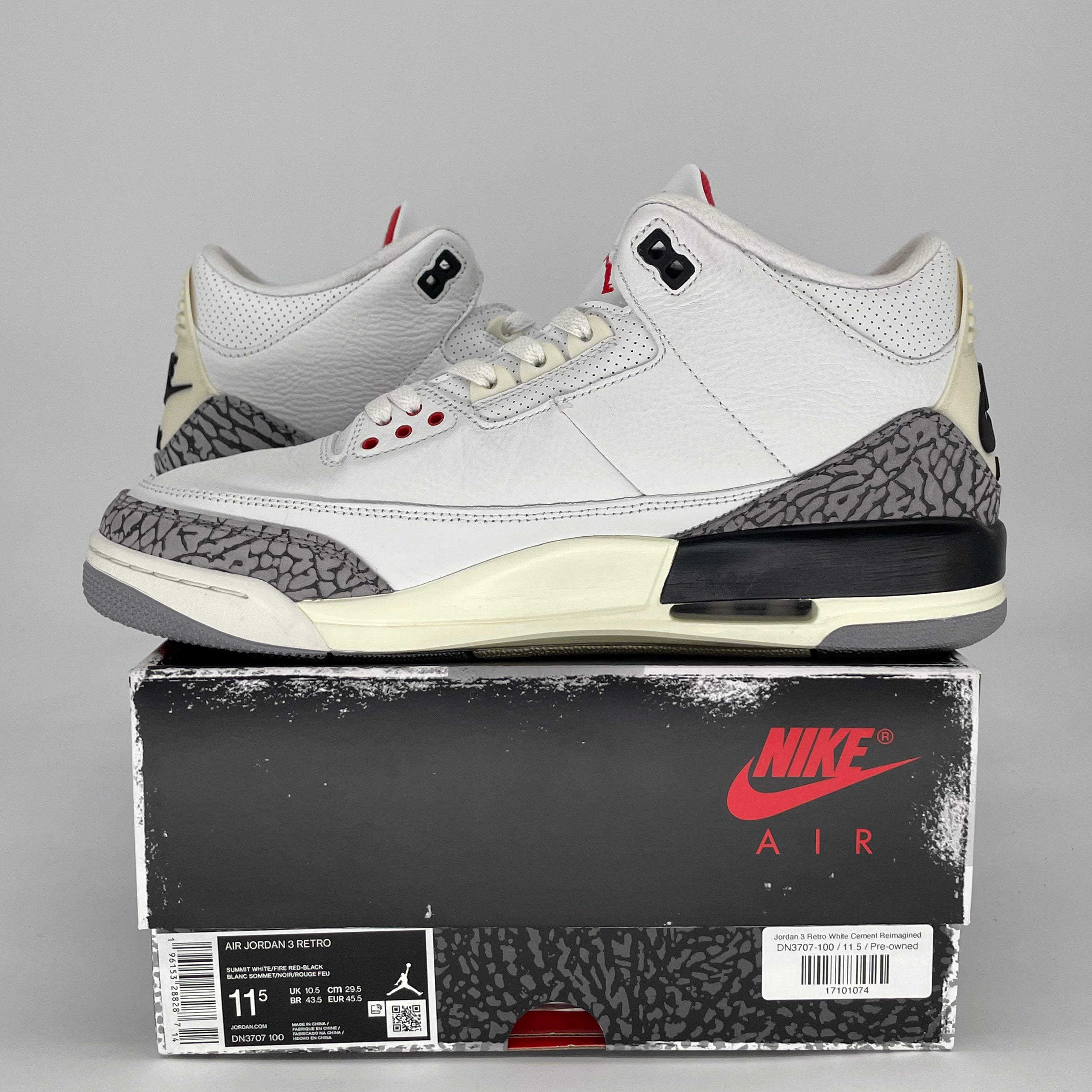 AIR JORDAN 3 WHITE CEMENT REIMAGINED DN3707-100 SIZE 11.5/13W