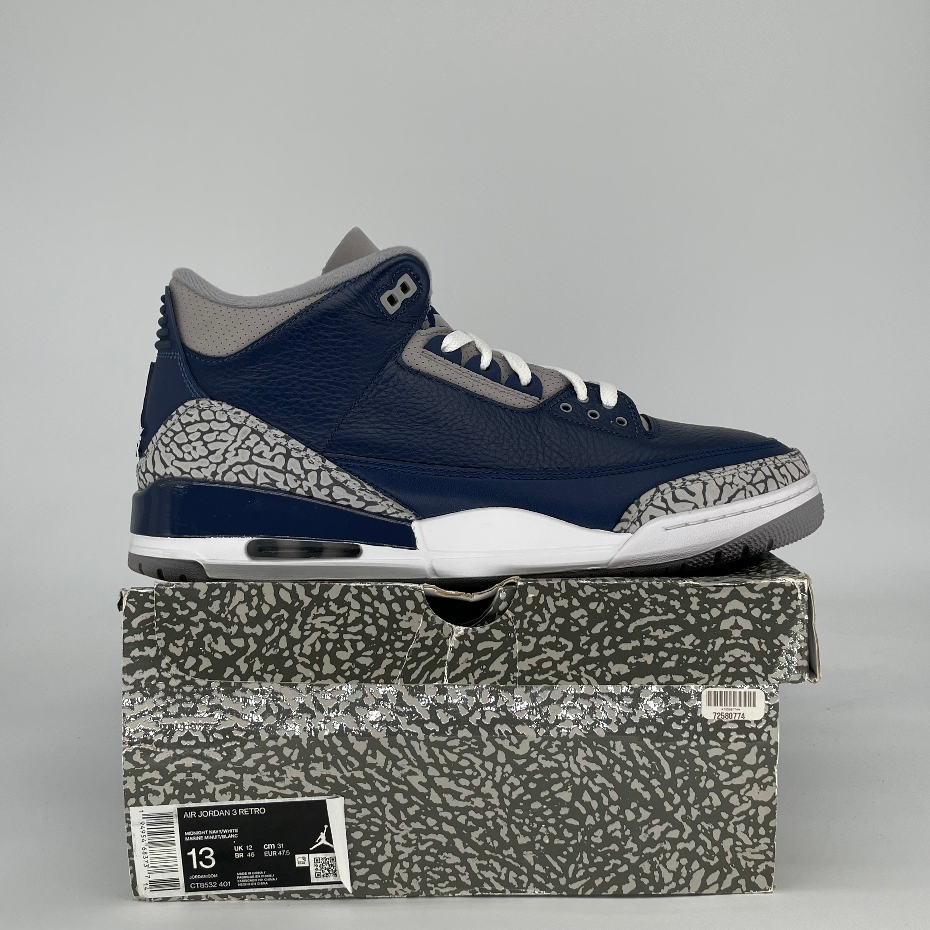 AIR JORDAN 3 GEORGETOWN CT8532-401 SIZE 13/14.5W