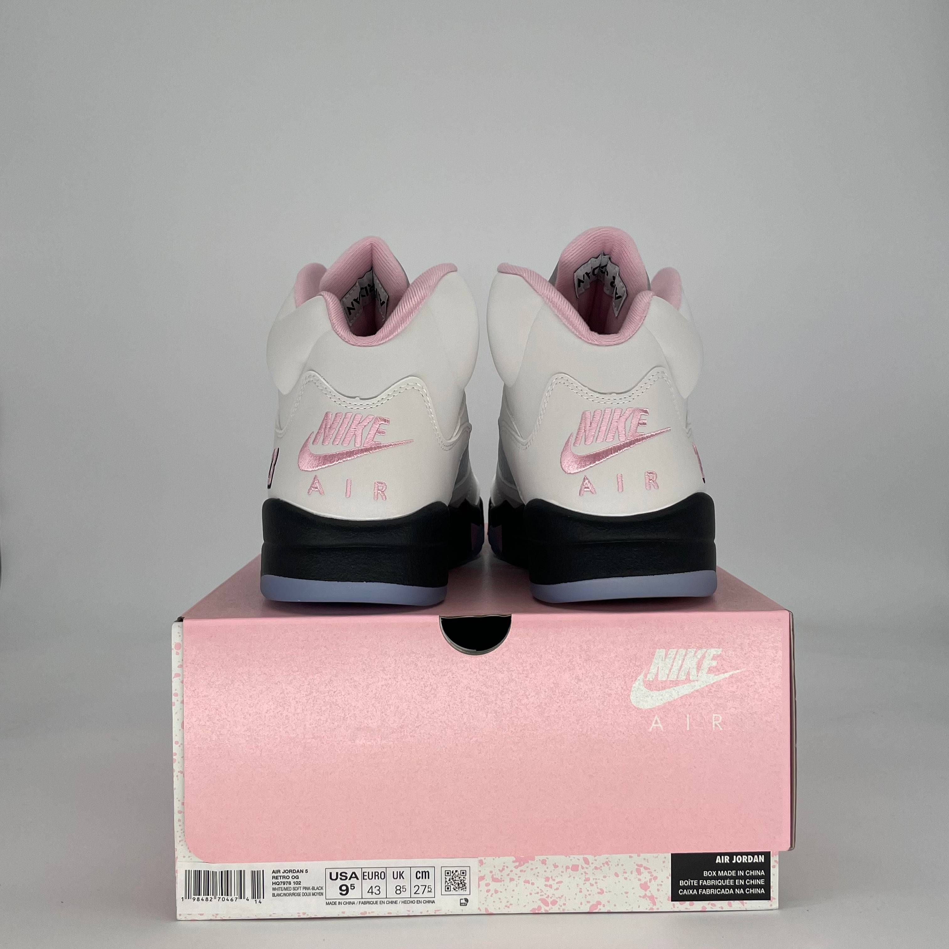 AIR JORDAN 5 MEDIUM SOFT PINK HQ7978-102 SIZE 9.5/11W