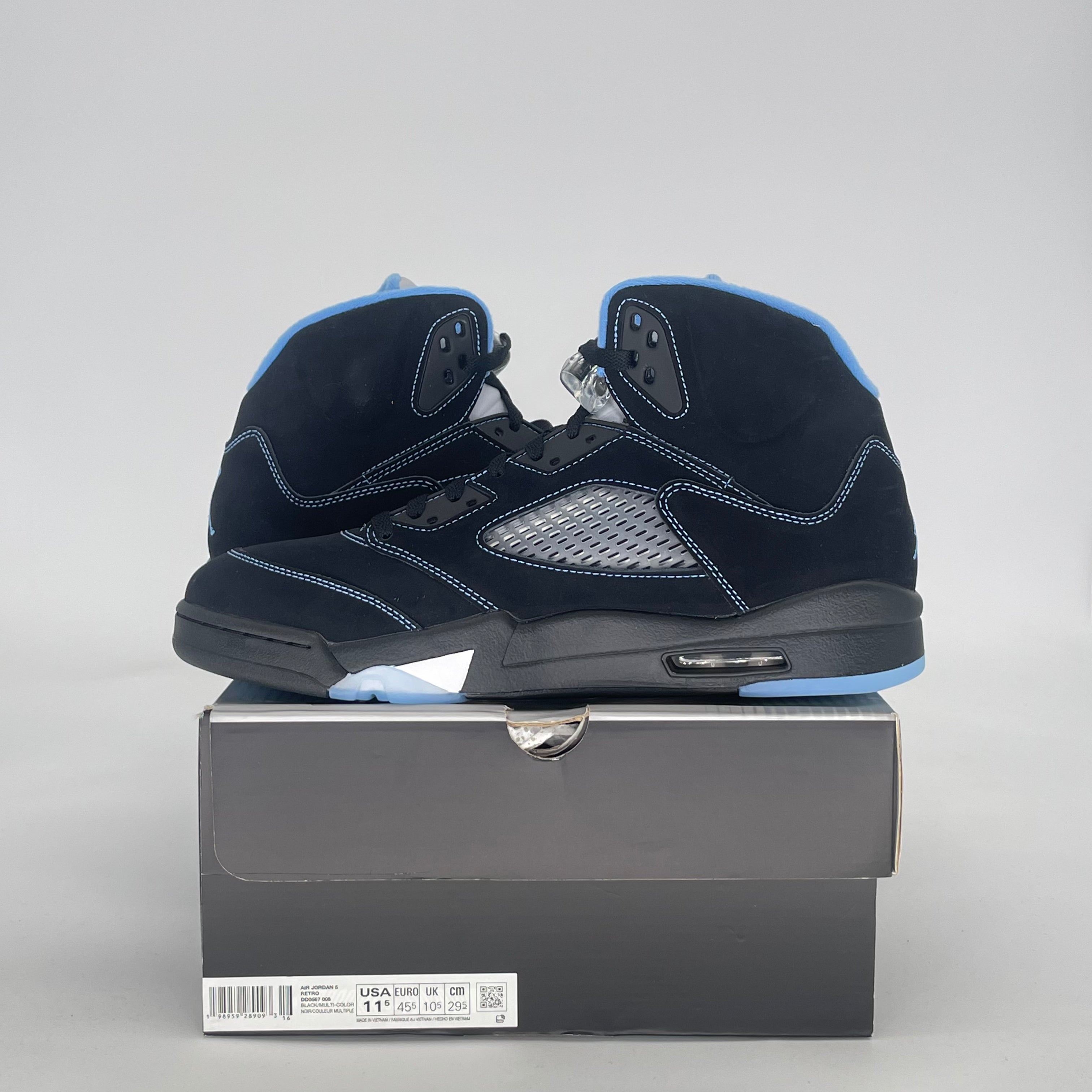 AIR JORDAN 5 BLACK UNIVERSITY BLUE DD0587-008 SIZE 11.5/13W