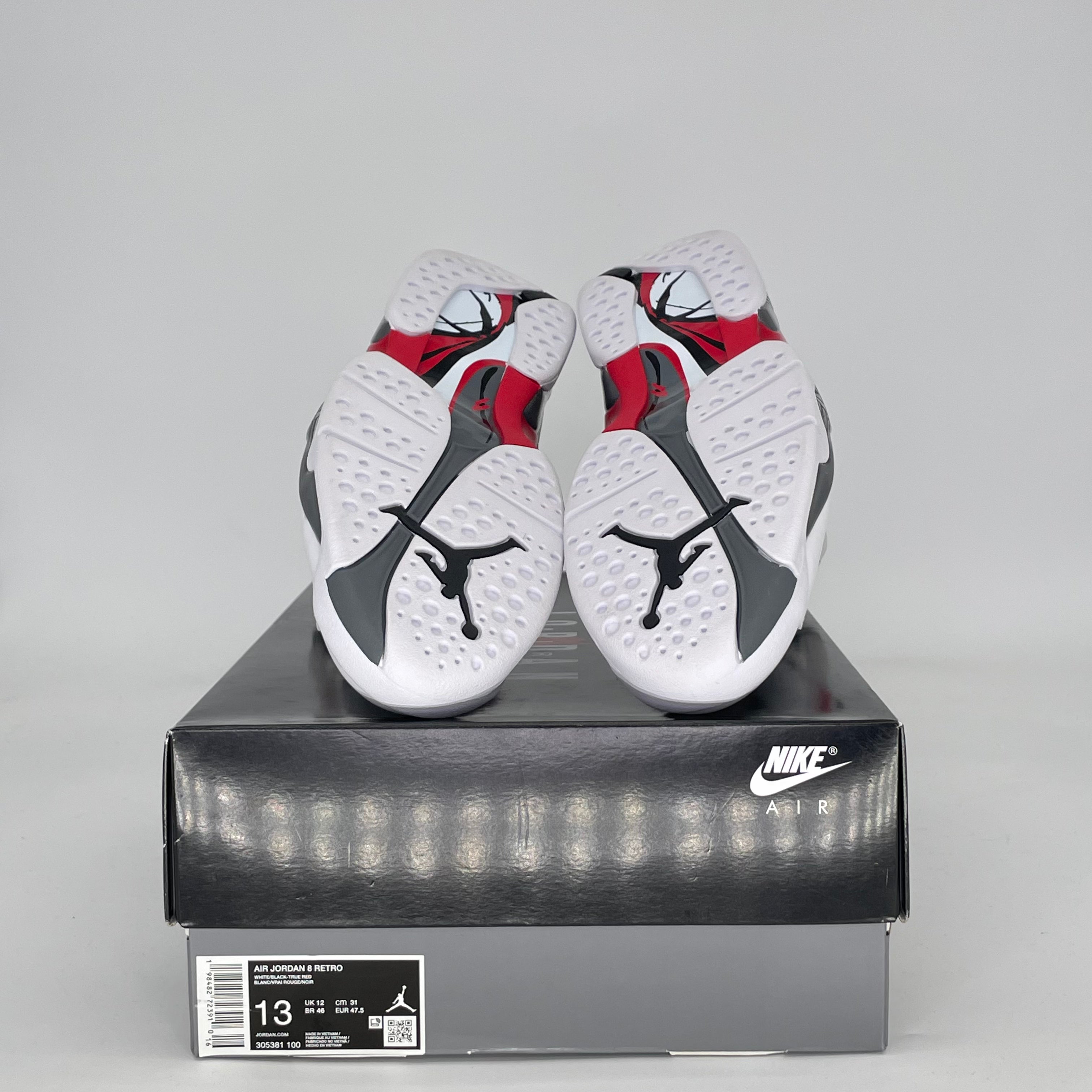 AIR JORDAN 8 WHITE TRUE RED BUGS BUNNY 305381-100 SIZE 13/14.5W