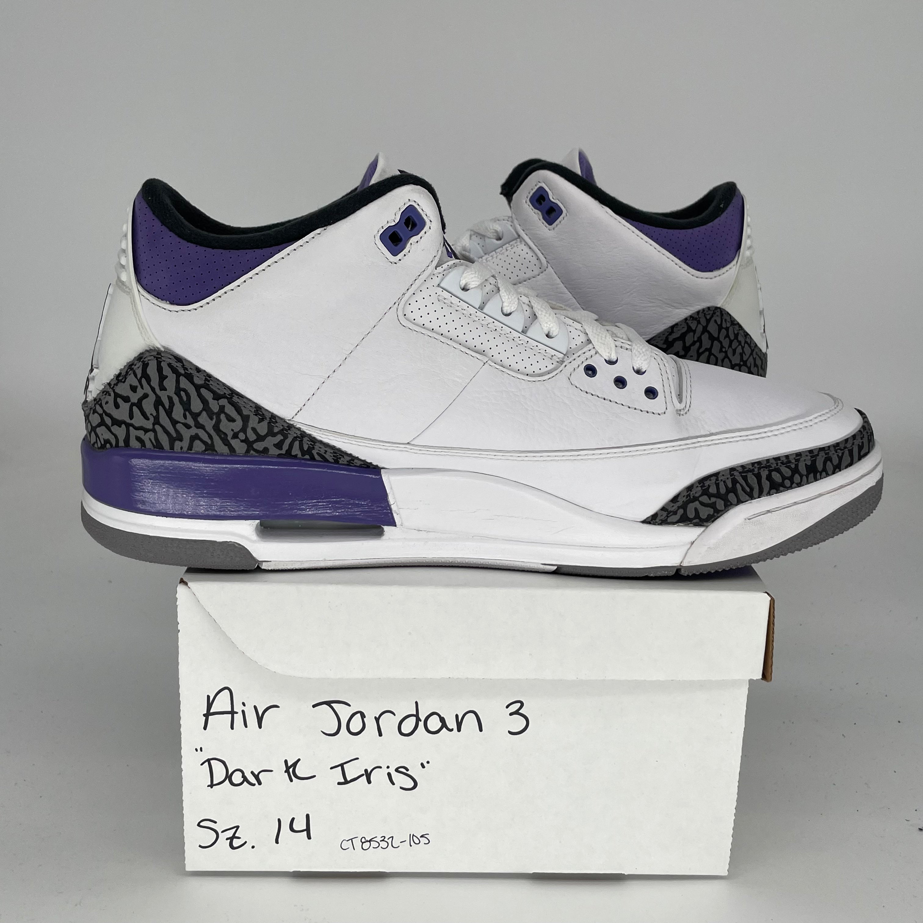 AIR JORDAN 3 DARK IRIS SIZE 14/15.5W CT8532-105