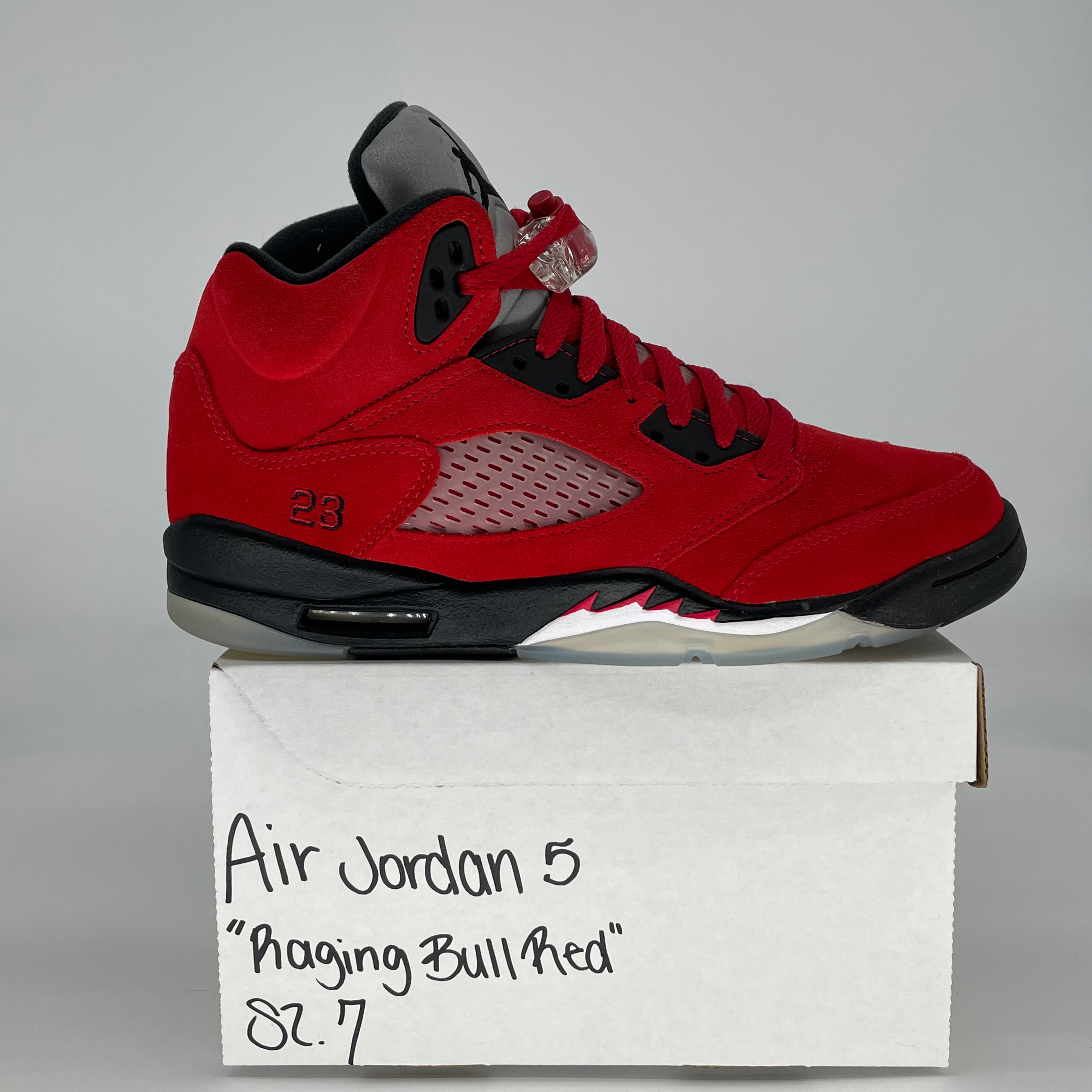 AIR JORDAN 5 RAGING BULL RED 440888-600 SIZE 7/8.5W