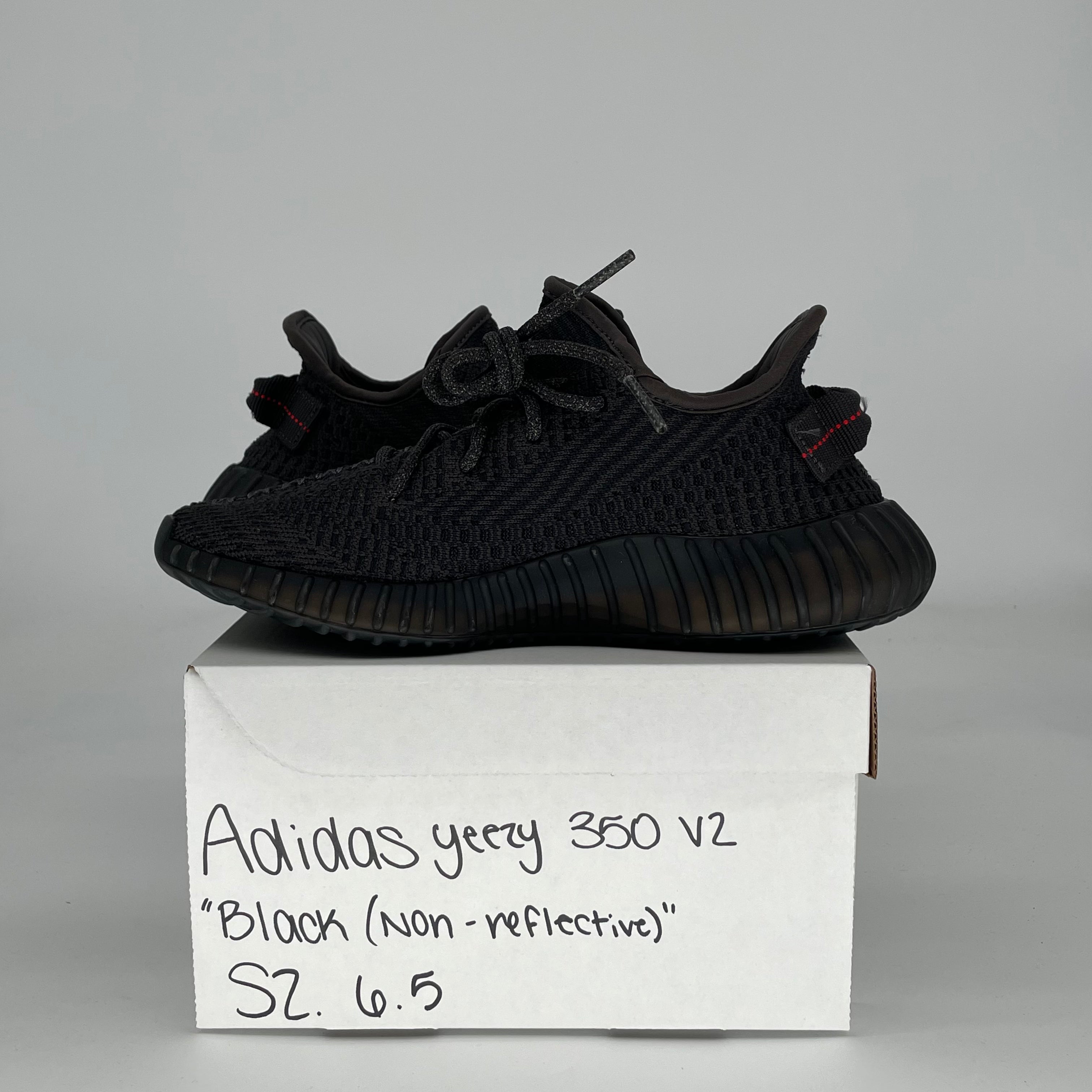 ADIDAS YEEZY 350 V2 BLACK (NON-REFLECTIVE) FU9006 SIZE 6.5/8W