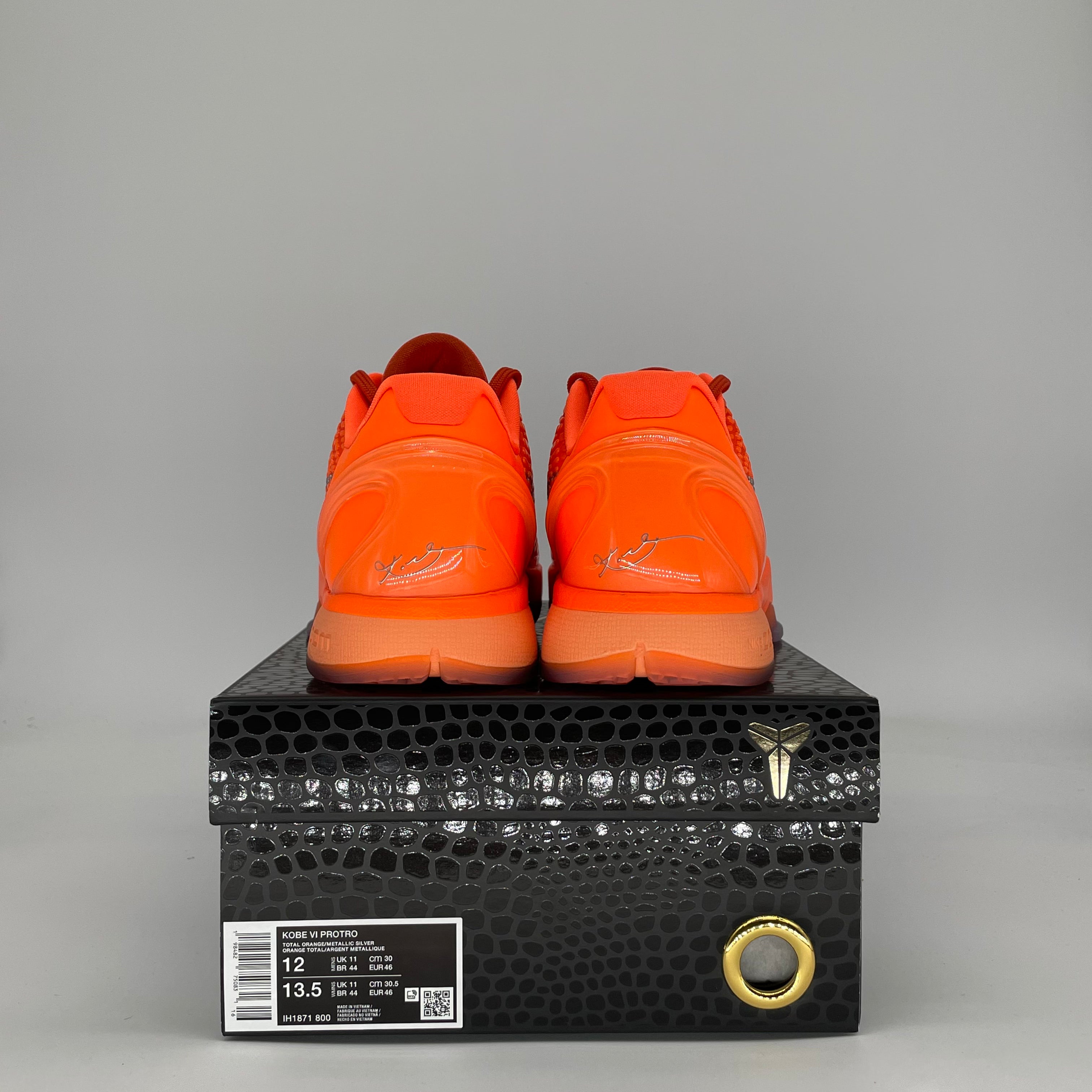 NIKE KOBE 6 PROTRO TOTAL ORANGE IH1871-800 SIZE 12/13.5W