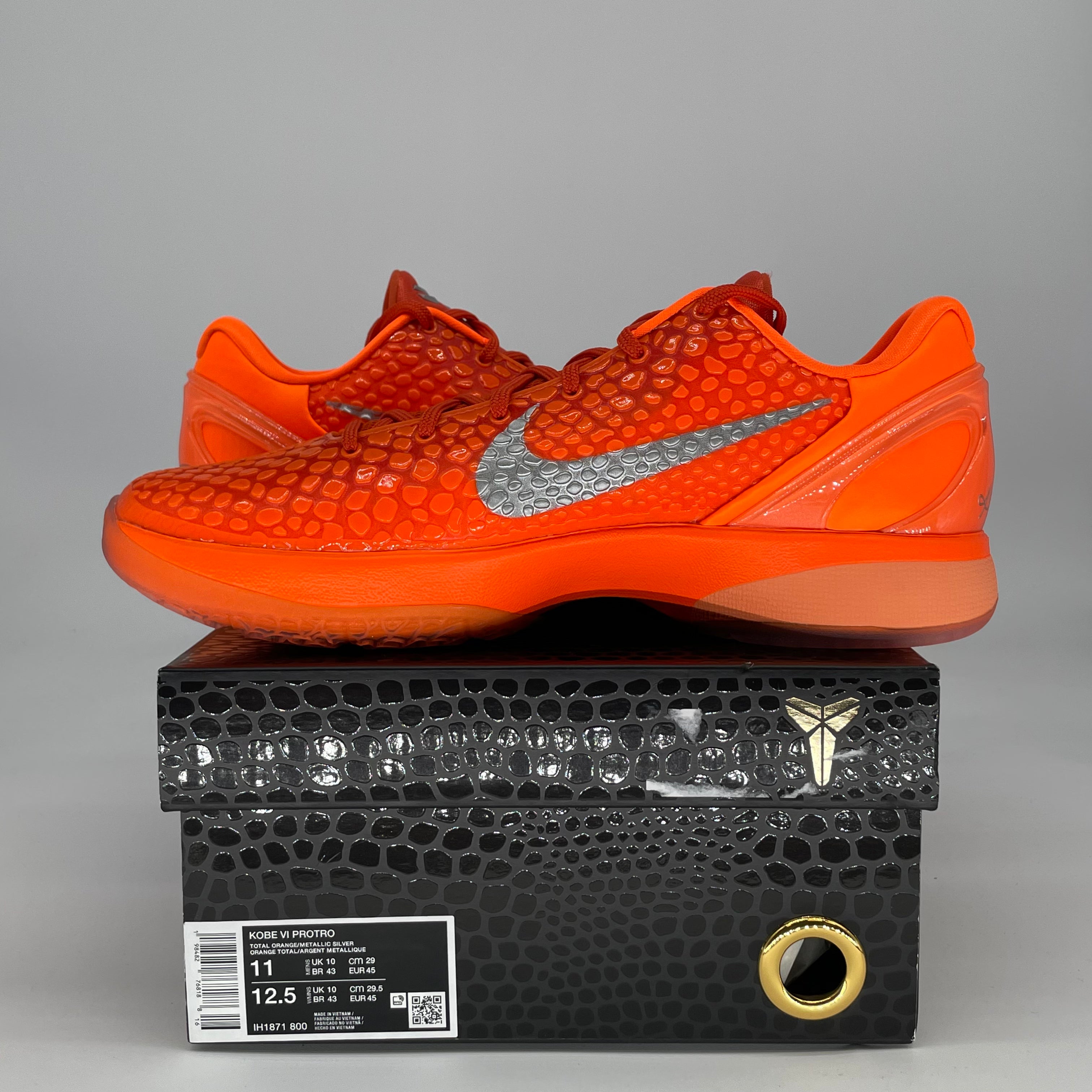 NIKE KOBE 6 PROTRO TOTAL ORANGE IH1871-800 SIZE 11/12.5W