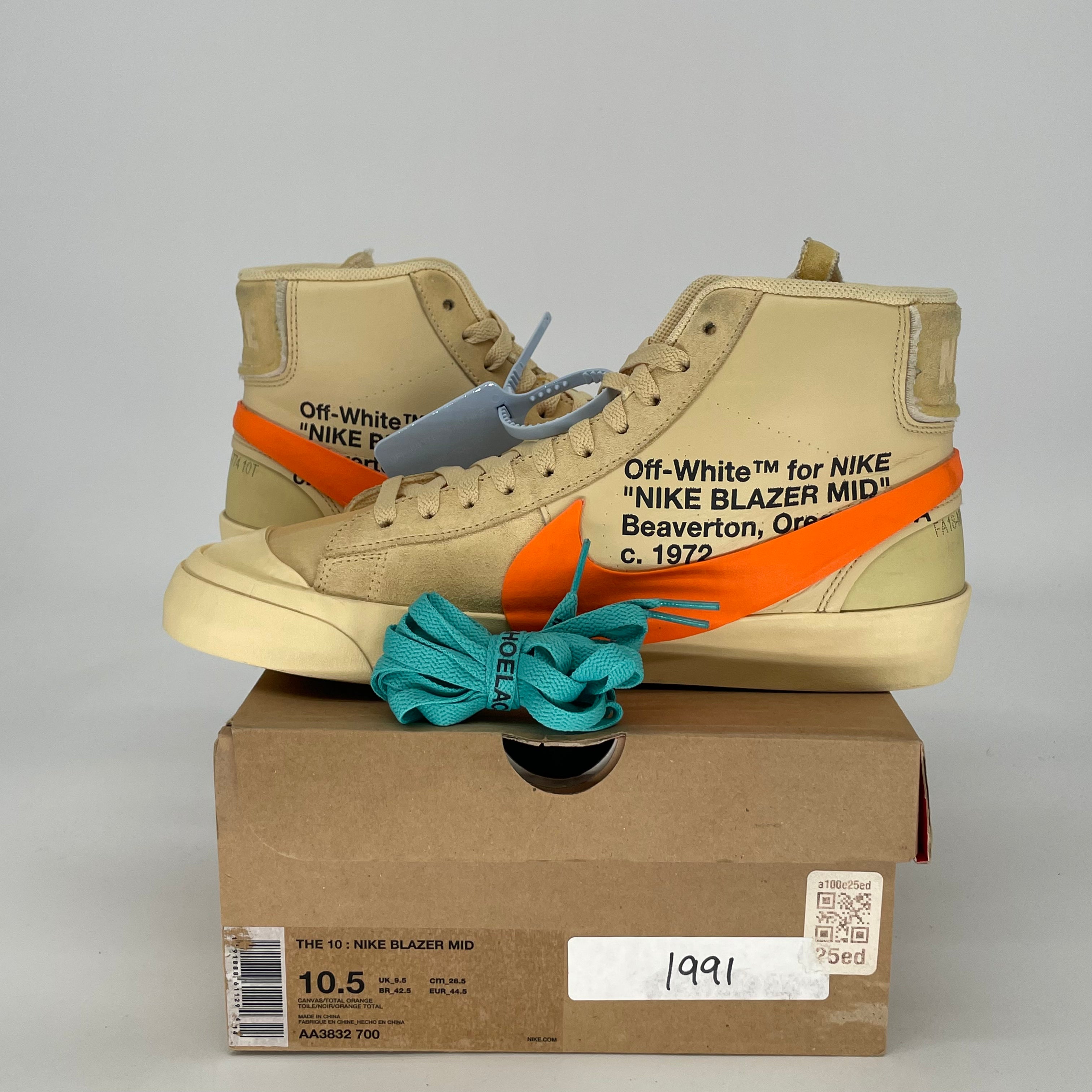 OFF-WHITE X NIKE BLAZER MID ALL HALLOW'S EVE AA3832-700 SIZE 10.5/12W