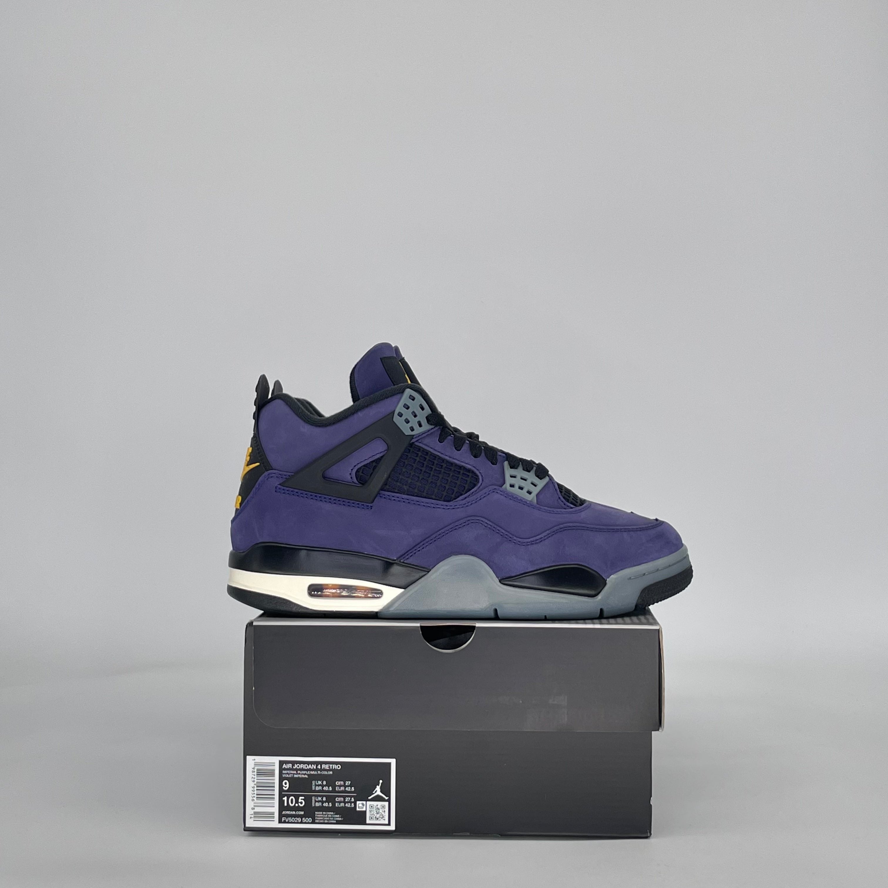 AIR JORDAN 4 LAKERS FV5029-500 SIZE 9/10.5W