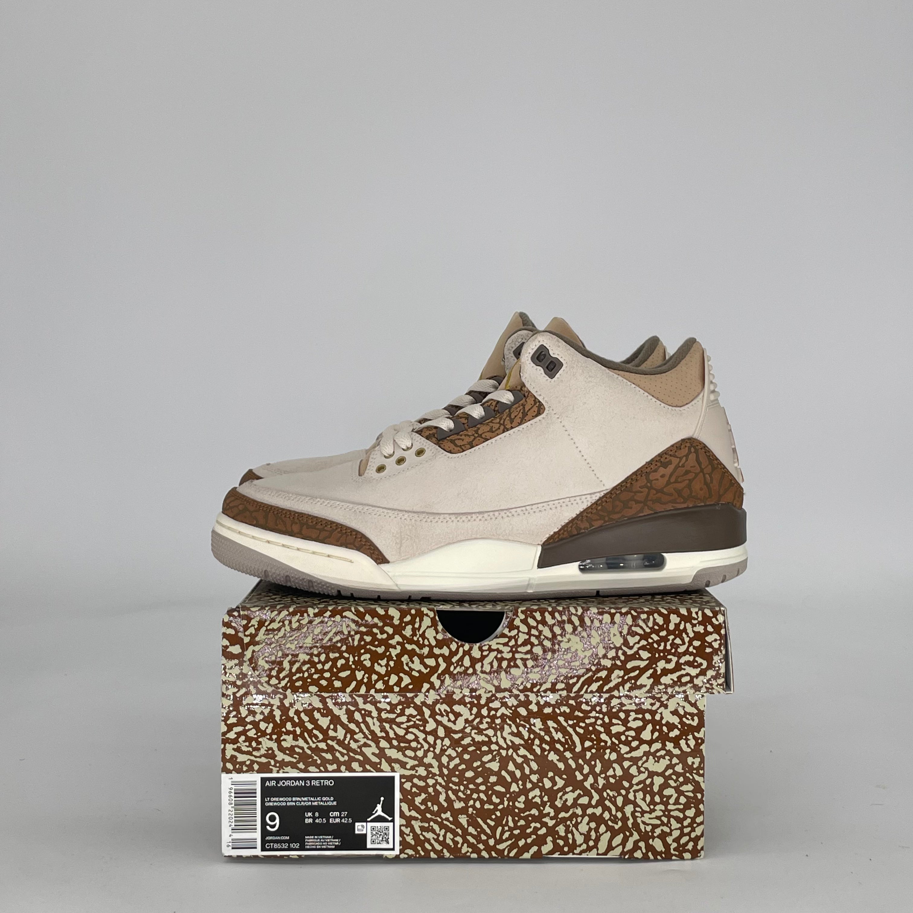 AIR JORDAN 3 PALOMINO CT8532-102 SIZE 9/10.5W