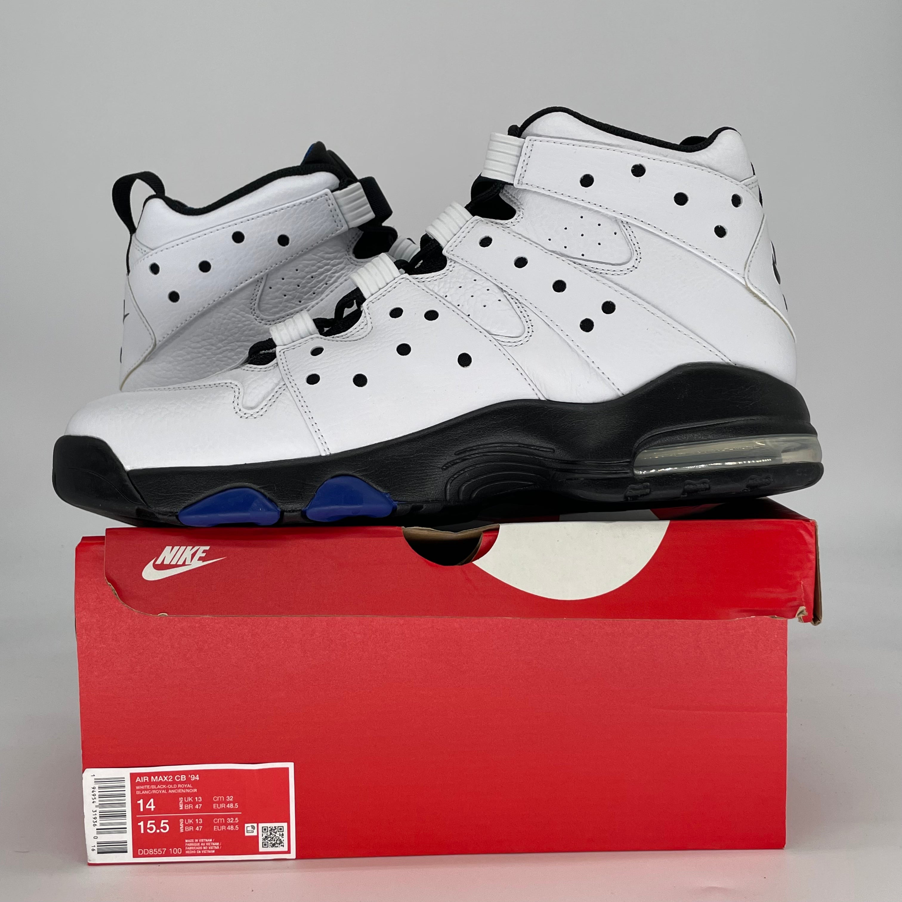 NIKE AIR MAX 2 CB 94 WHITE OLD ROYAL DD8557-100 SIZE 14/15.5W
