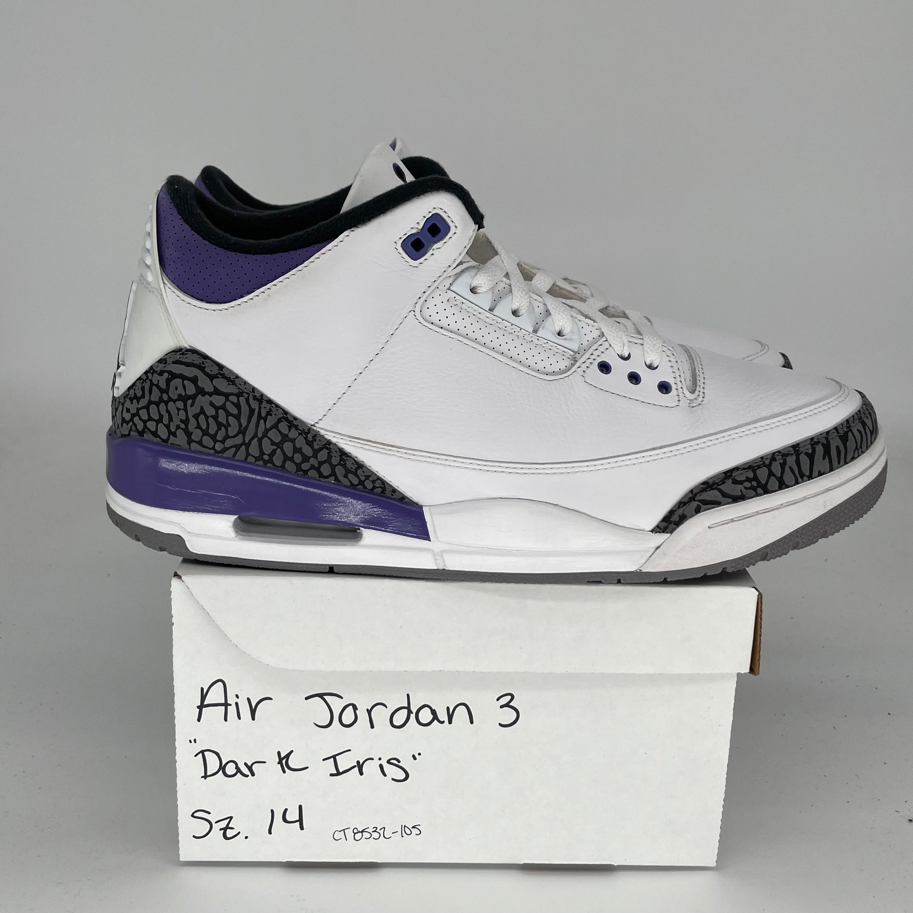 AIR JORDAN 3 DARK IRIS SIZE 14/15.5W CT8532-105