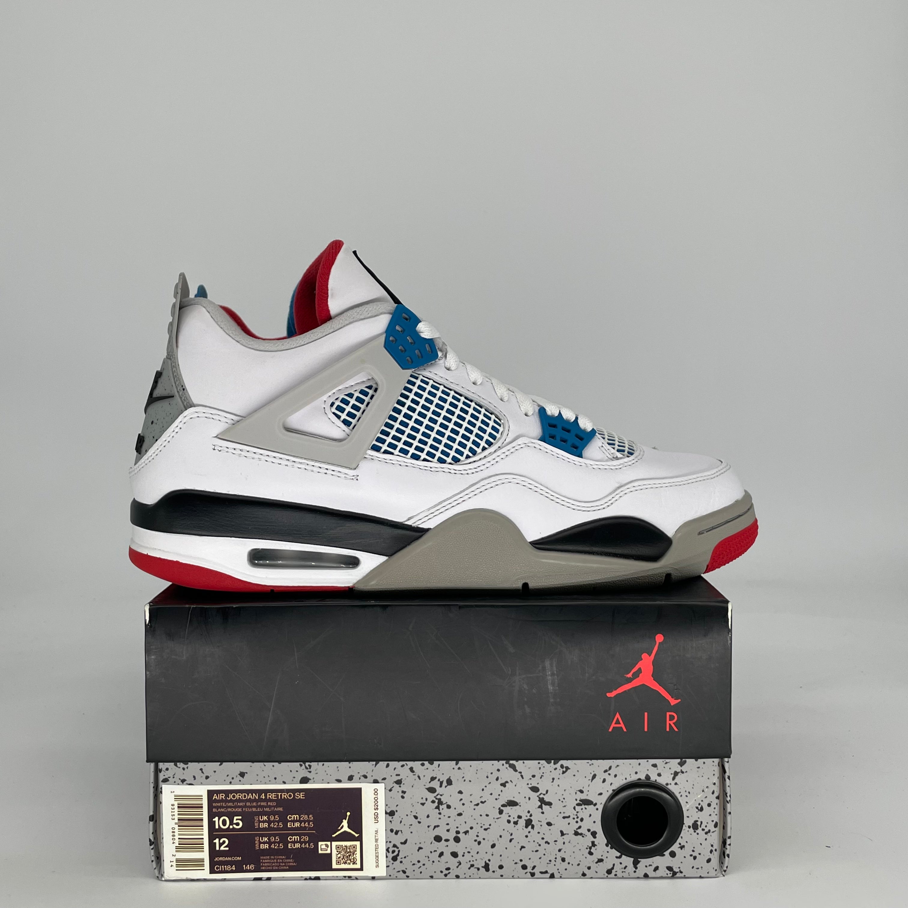 AIR JORDAN 4 WHAT THE CI1184-146 SIZE 10.5/12W